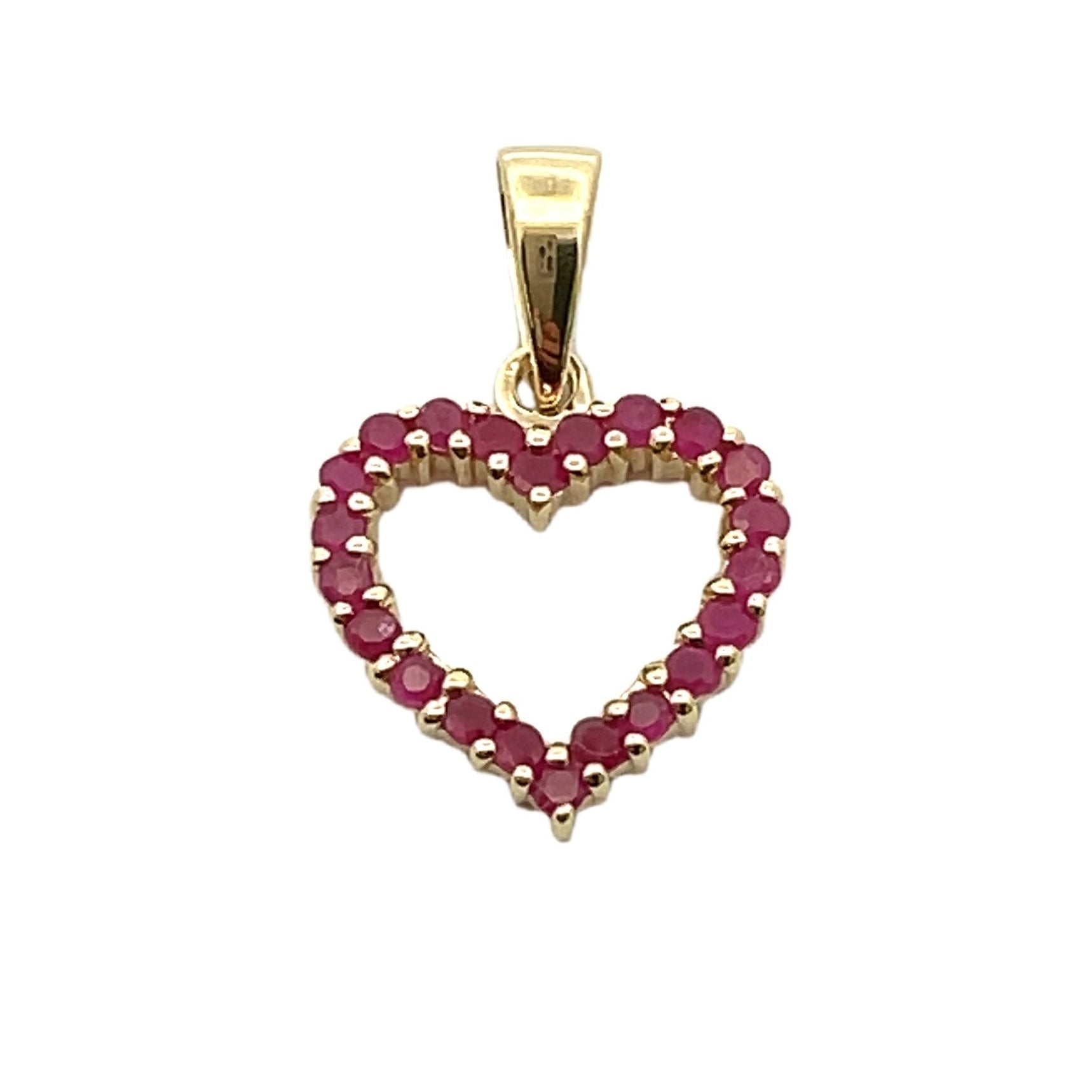 Genuine .37ct Ruby Heart Love Pendant 10KT Yellow Gold on sale at MyriadMart