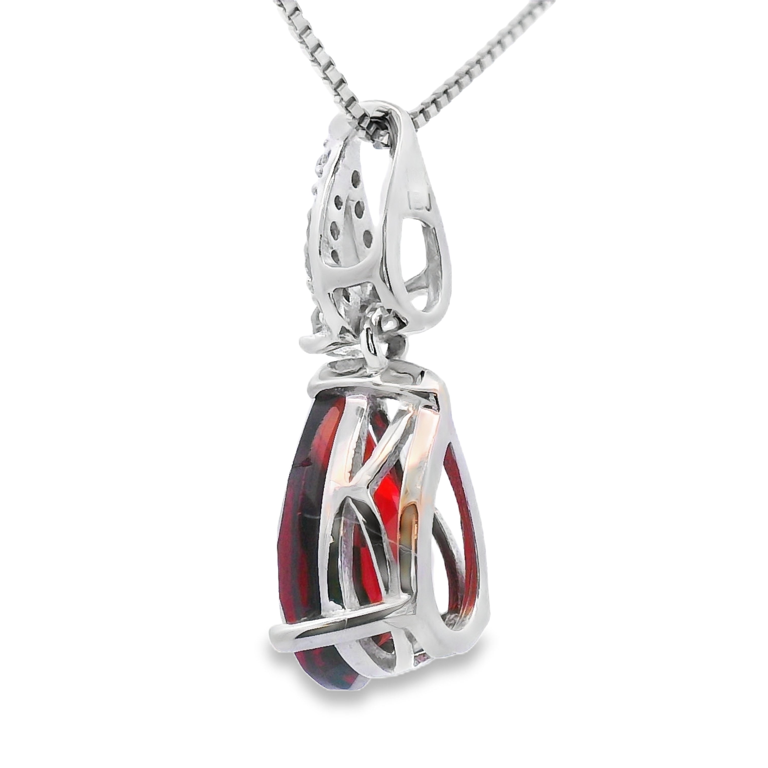 1.38ct Garnet Diamond Fashion Pendants 10KT White Gold on sale at MyriadMart