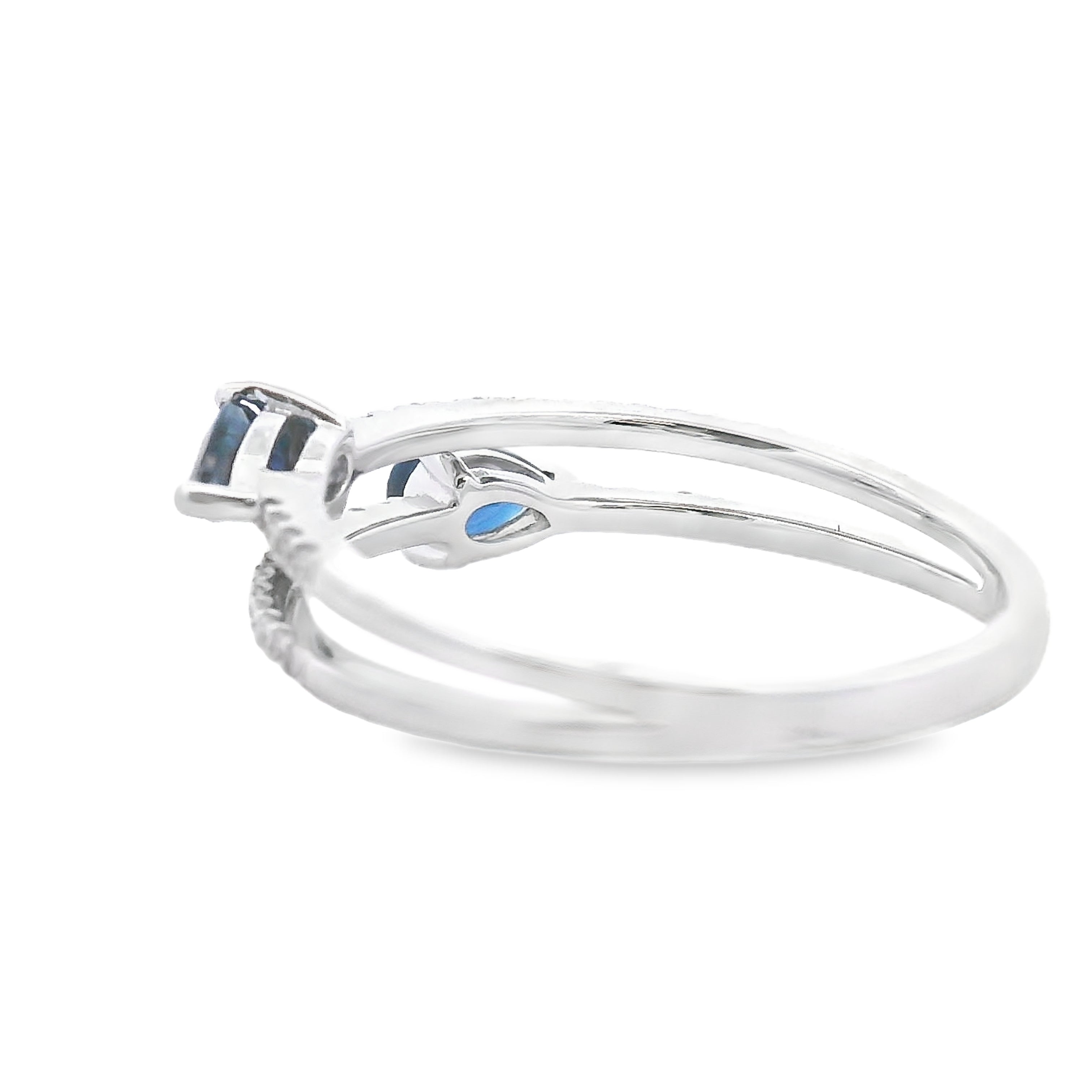 .70ct Sapphire Diamond Ring 14KT White Gold on sale at MyriadMart