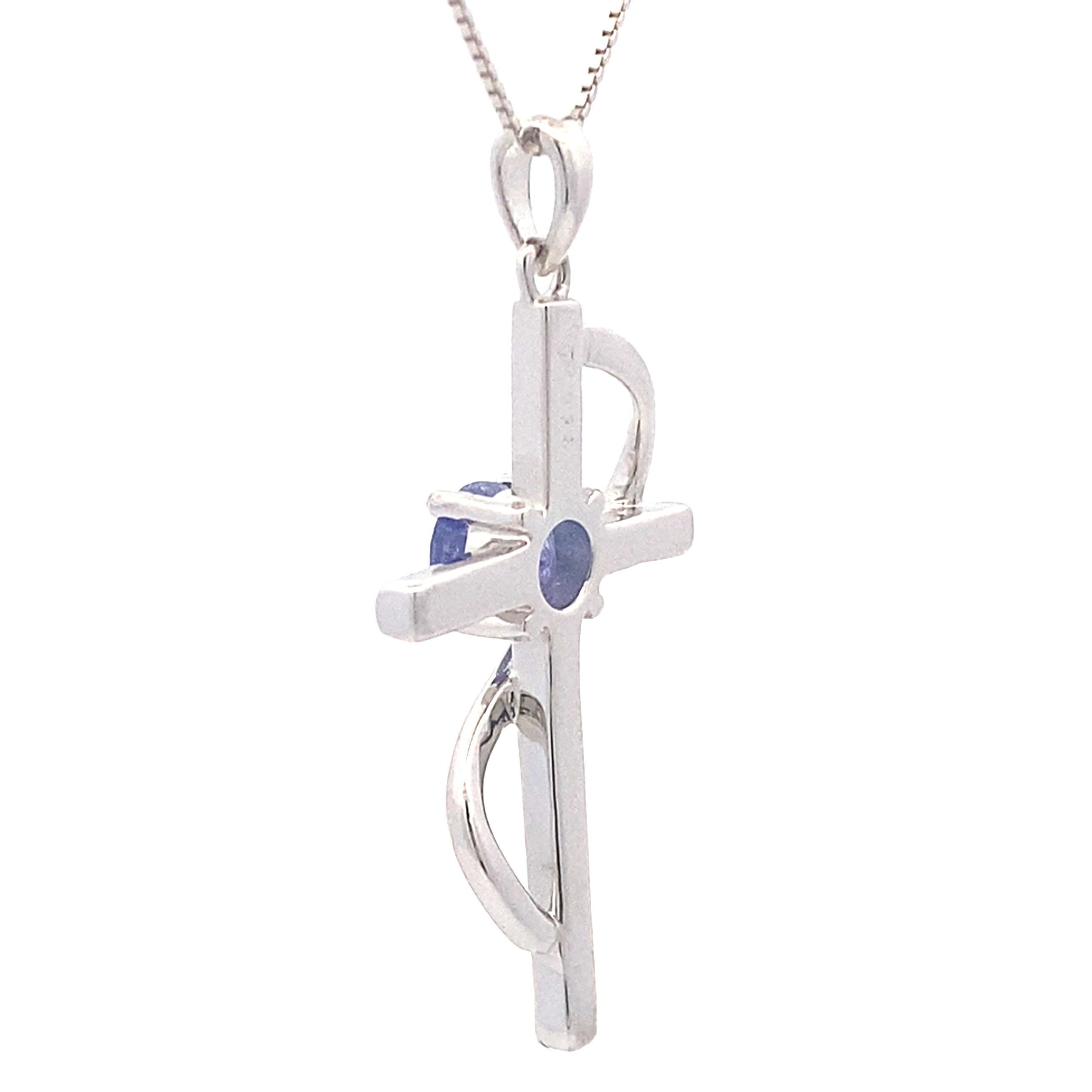 .50ct Tanzanite Cross Religious Pendant Sterling Silver on sale at MyriadMart