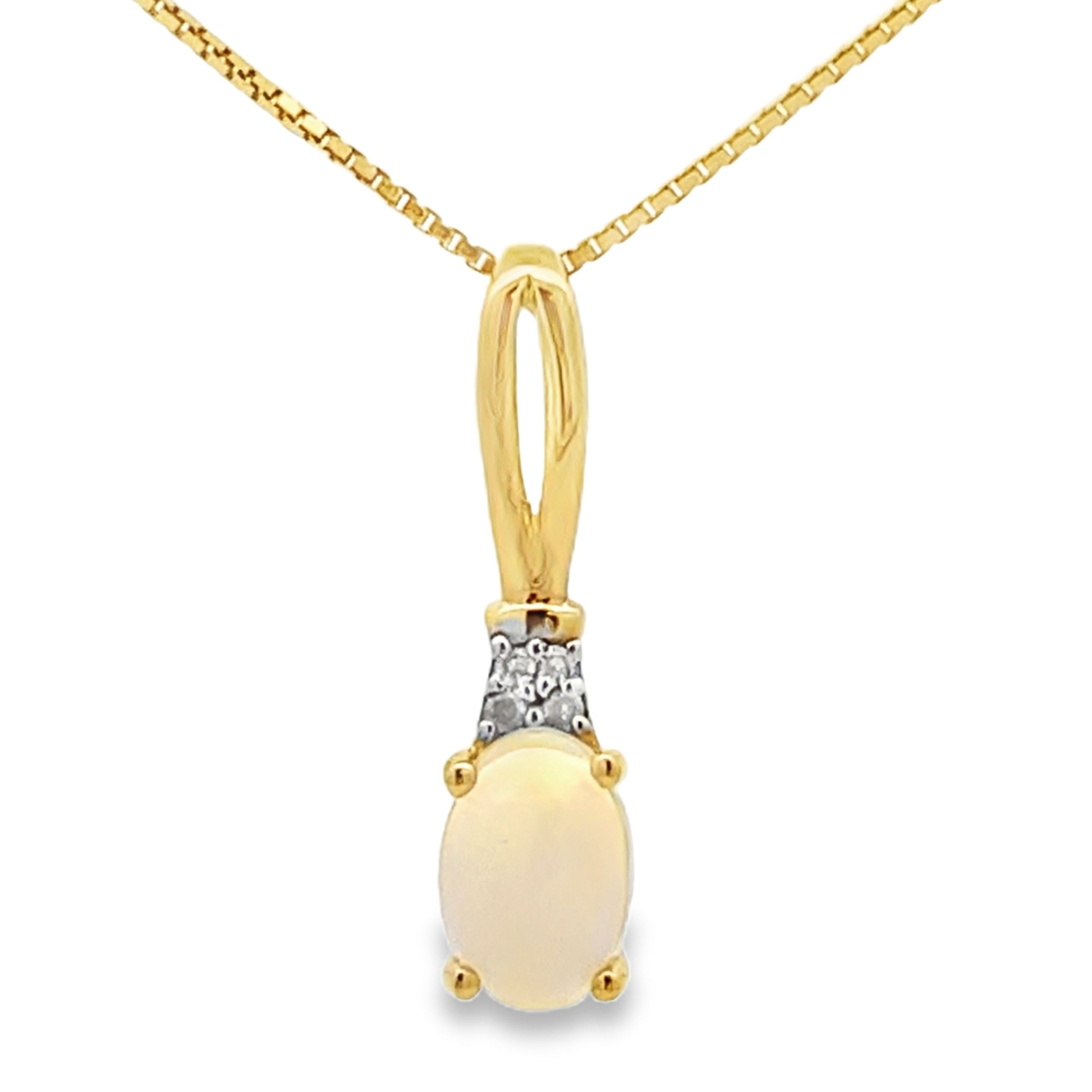 .02ct Opal Diamond Fashion Pendants 10KT Yellow Gold on sale at MyriadMart