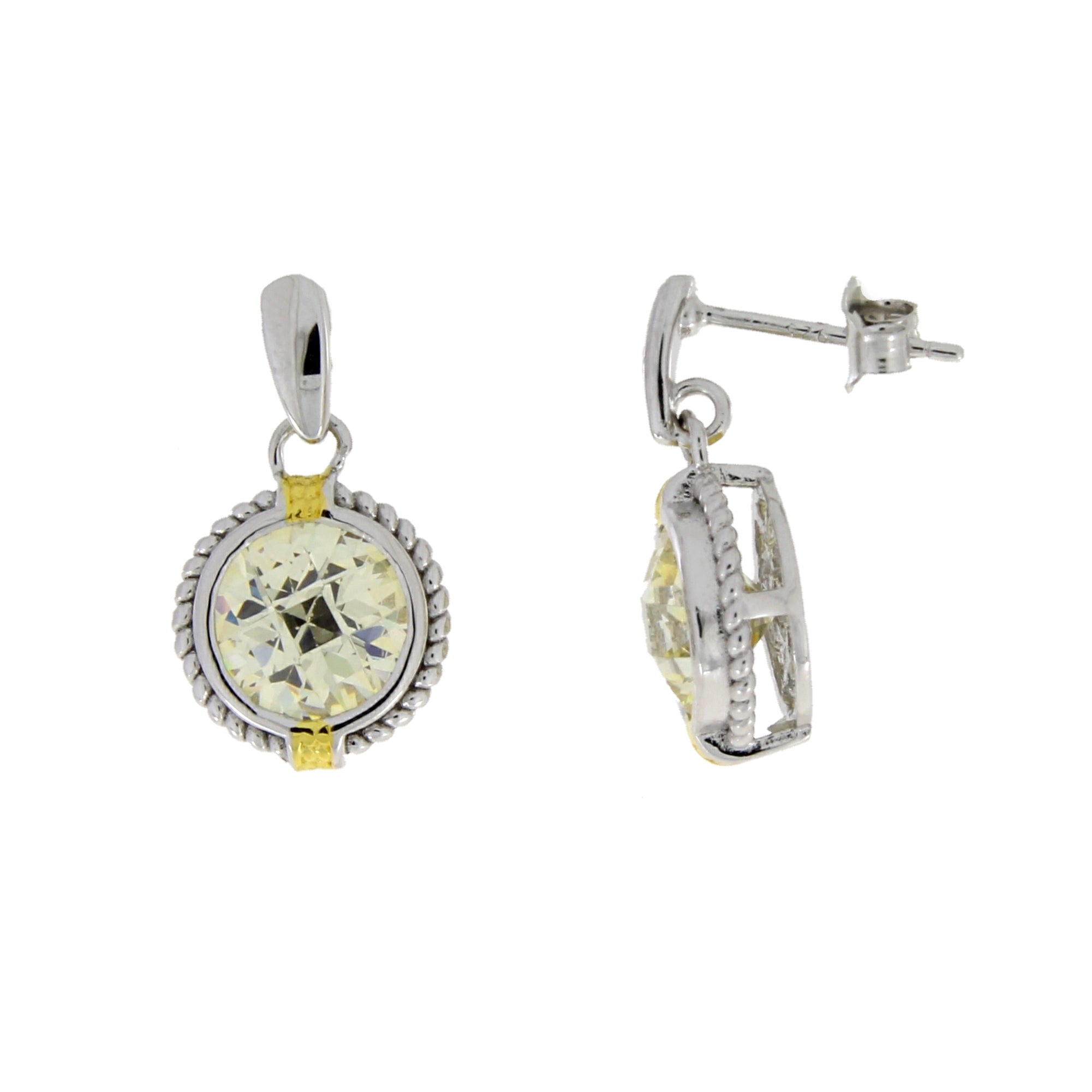 Cubic Zirconium Dangle Earrings Sterling Silver on sale at MyriadMart