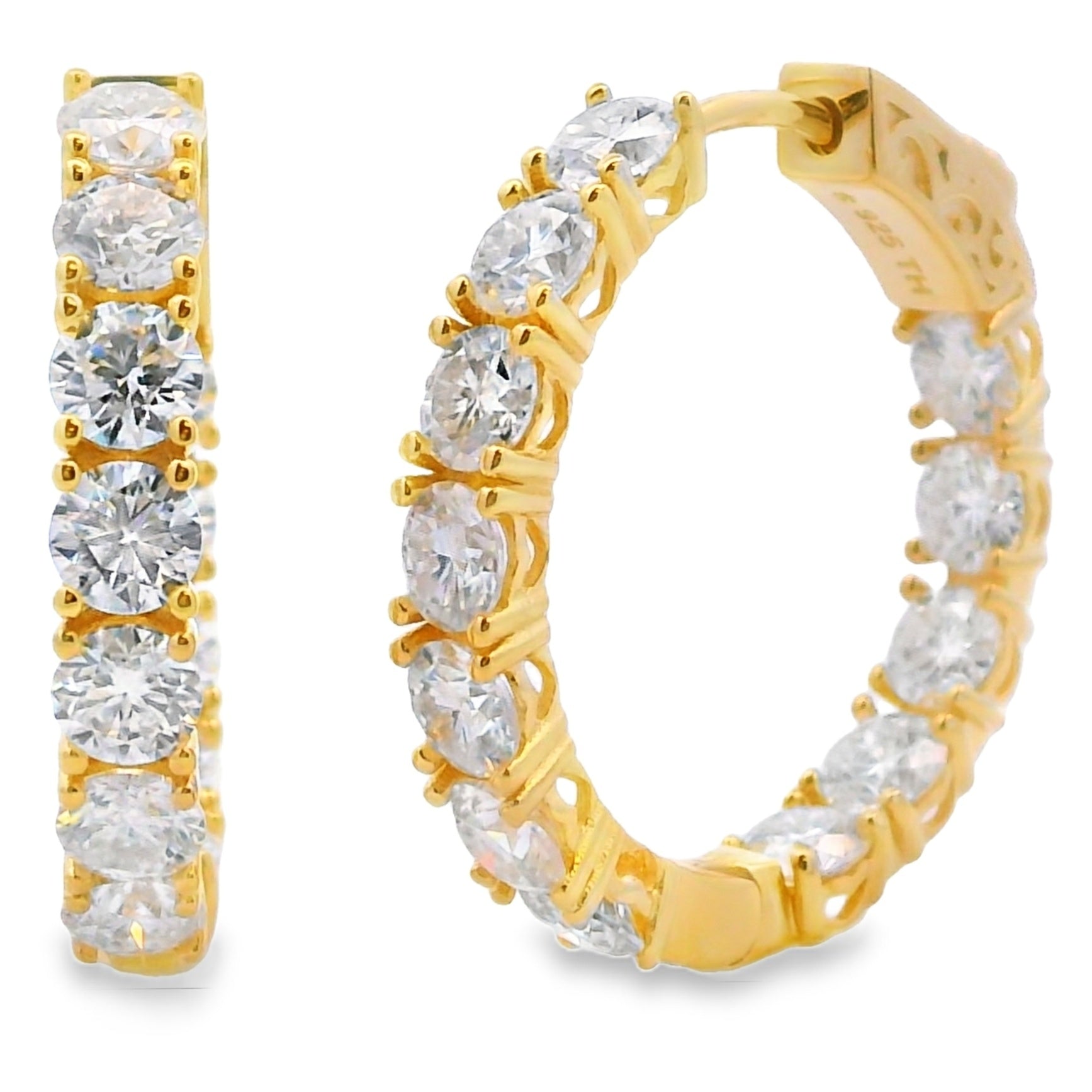 Genuine 5.52ct Moissanite Hoop Earrings Sterling Silver on sale at MyriadMart