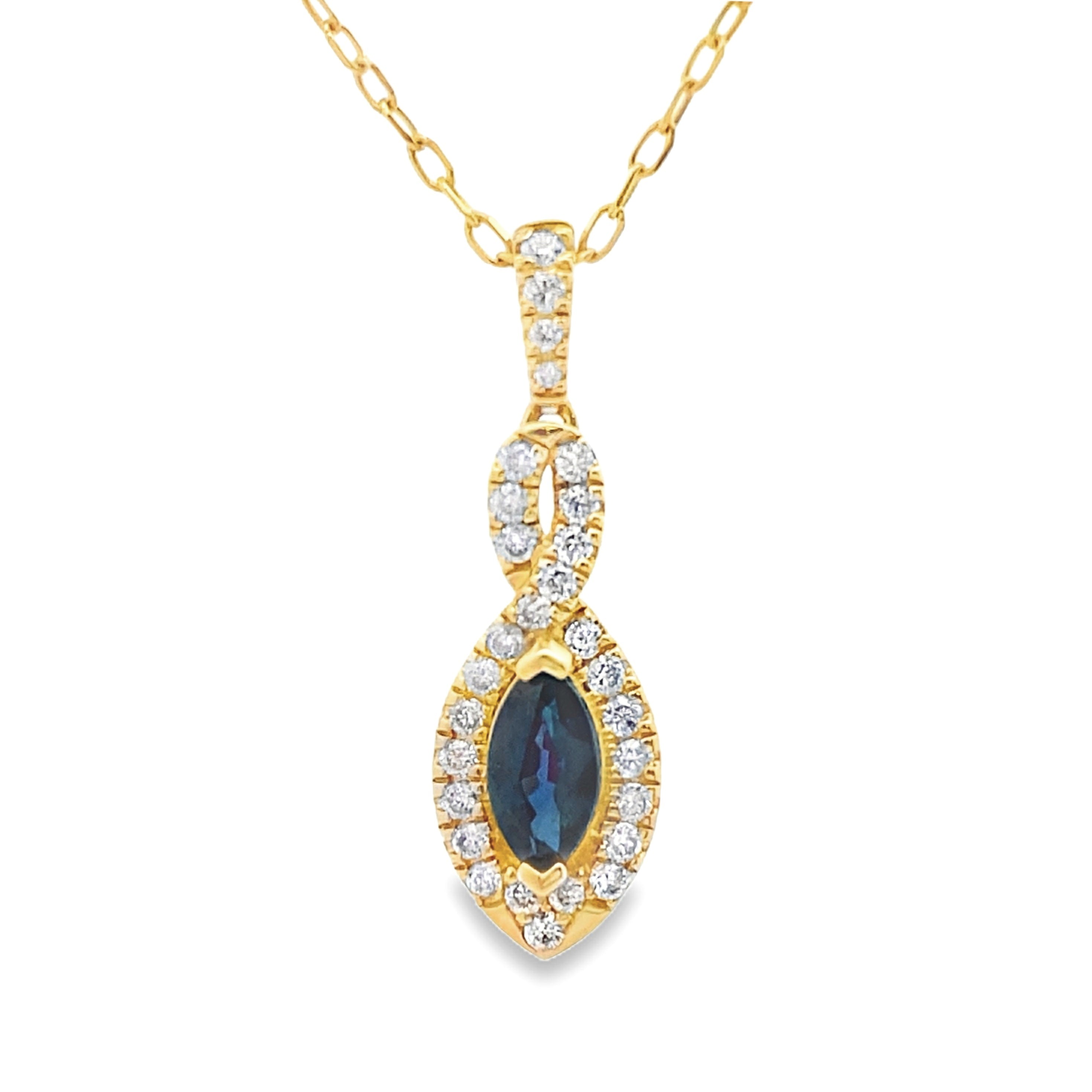 Sapphire Diamond Fashion Pendants 10KT Yellow Gold on sale at MyriadMart