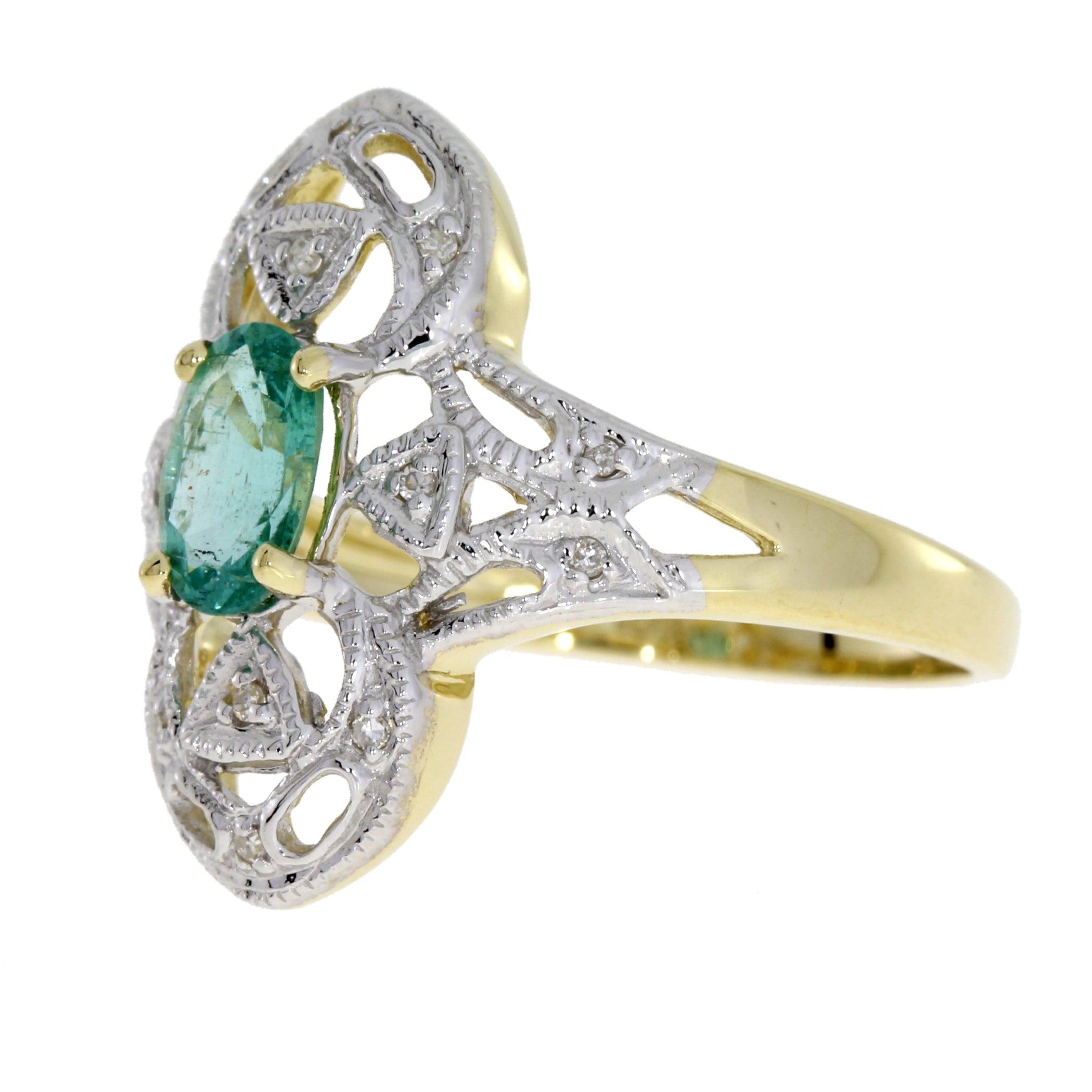 .70ct Emerald Diamond Ring 10KT Yellow Gold on sale at MyriadMart