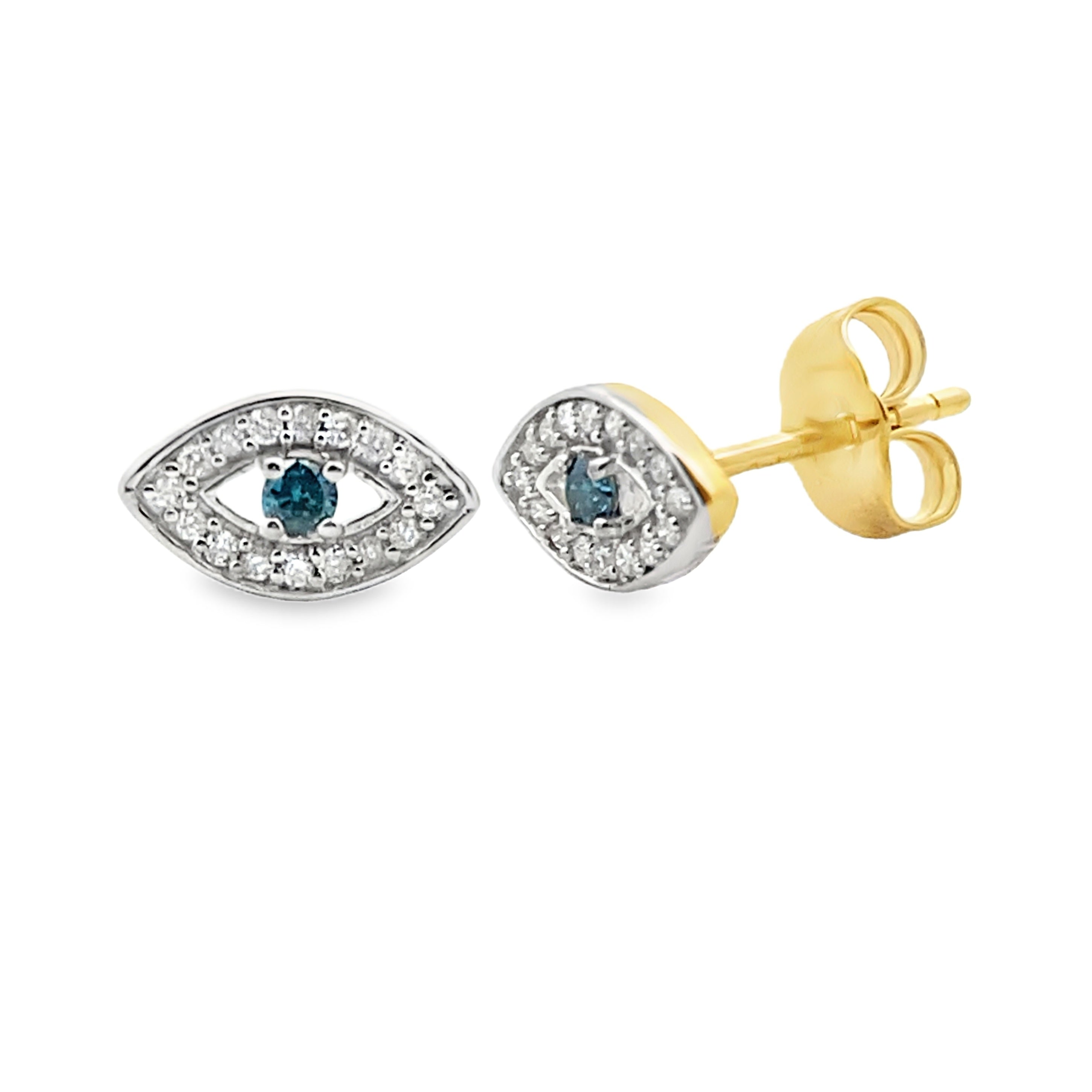 Natural .07ct Diamond Earrings 14KT Yellow Gold on sale at MyriadMart