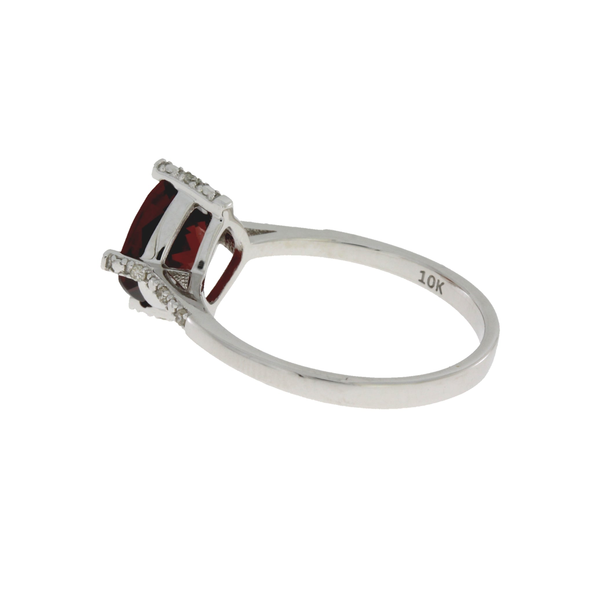 1.25ct Garnet Diamond Ring 10KT White Gold on sale at MyriadMart