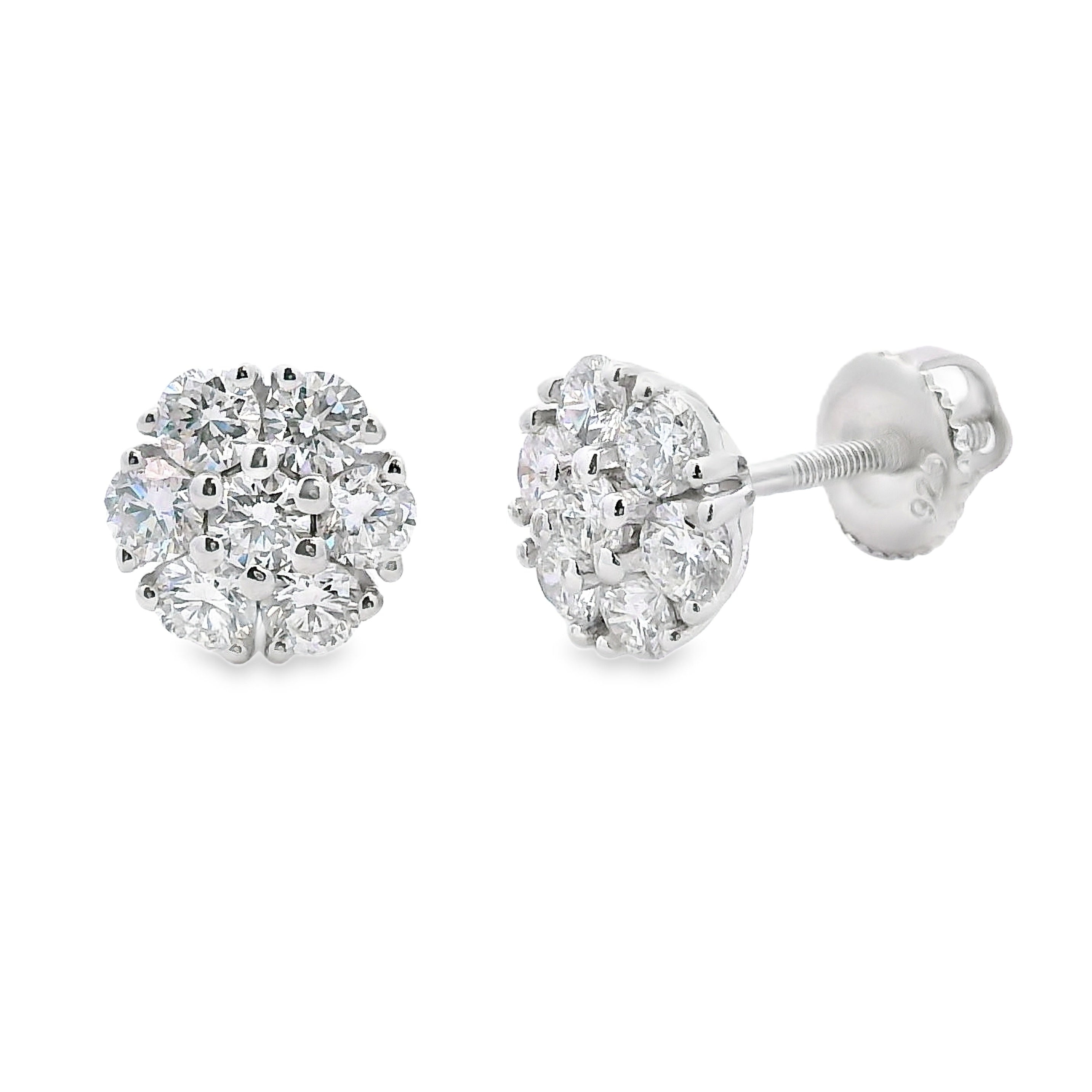 1.32ct Lab Grown Diamond Earrings Sterling Silver on sale at MyriadMart