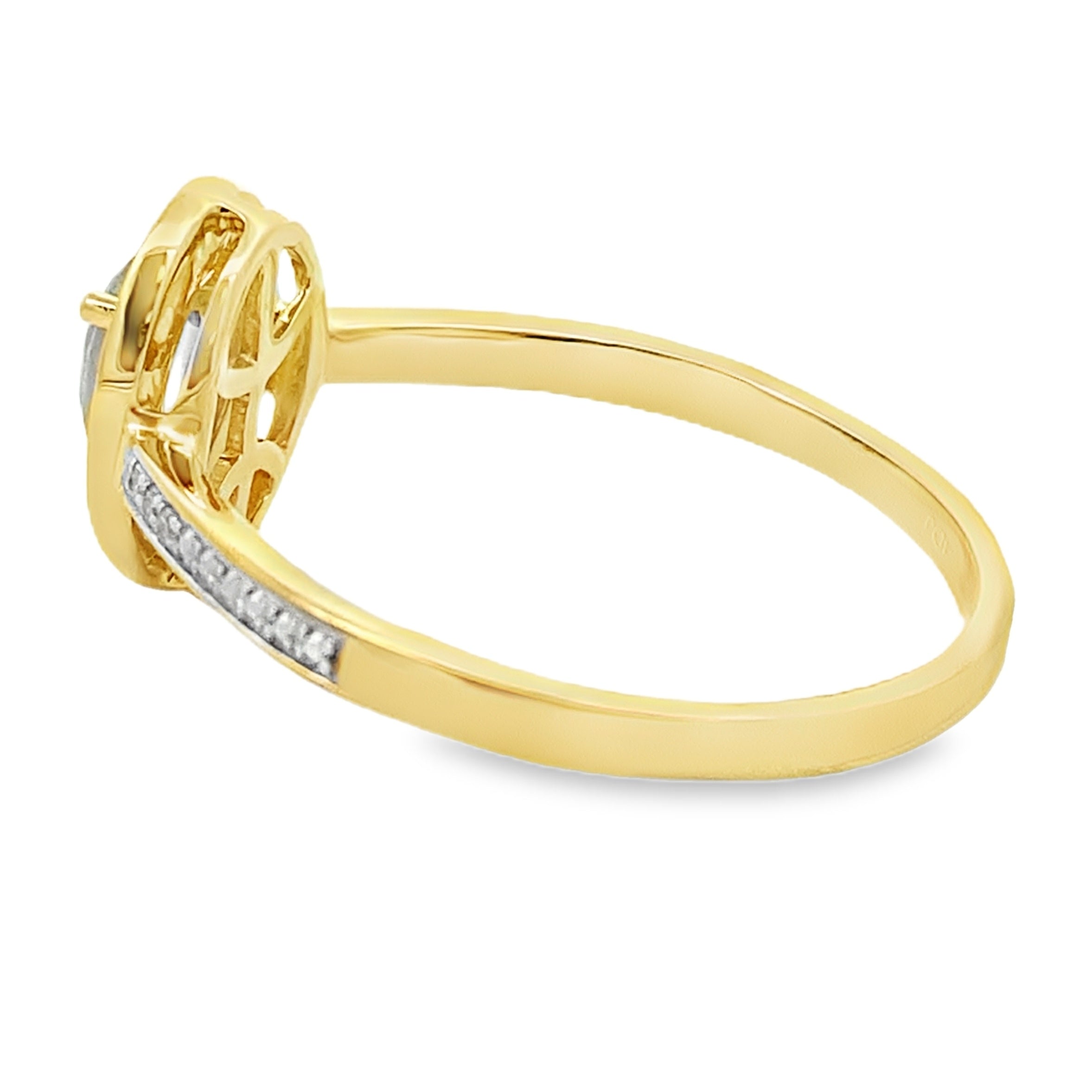 .50ct Mystic Fire Topaz Diamond Ring 10KT Yellow Gold on sale at MyriadMart