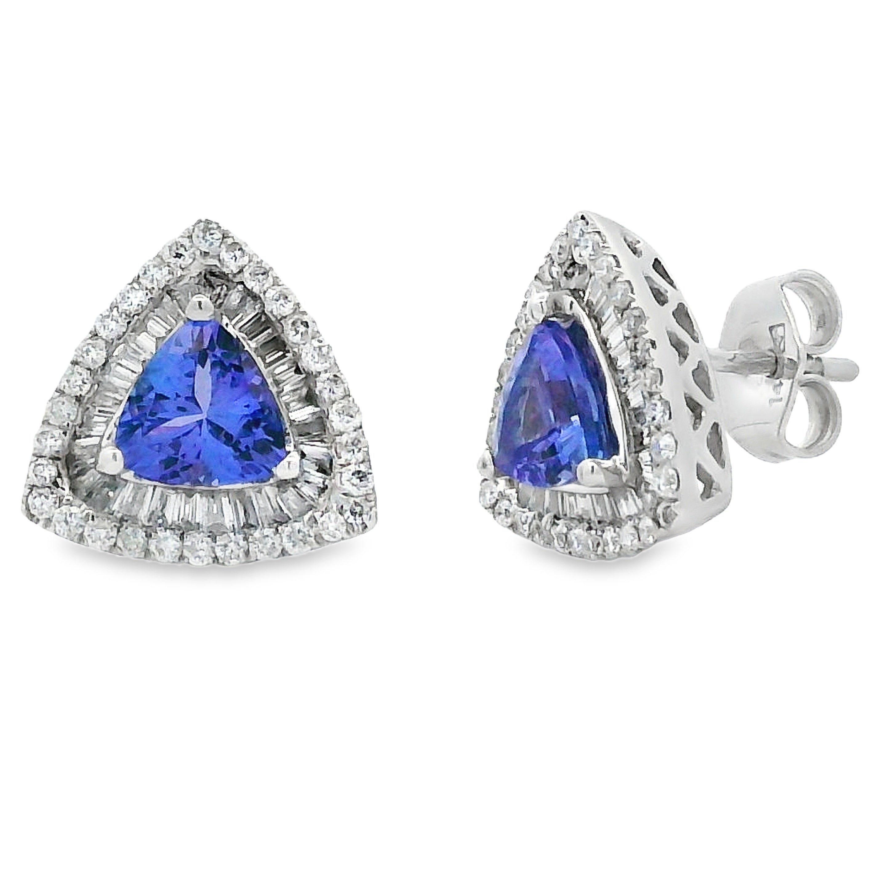2.75ct Tanzanite Diamond Earrings 14KT Yellow Gold on sale at MyriadMart