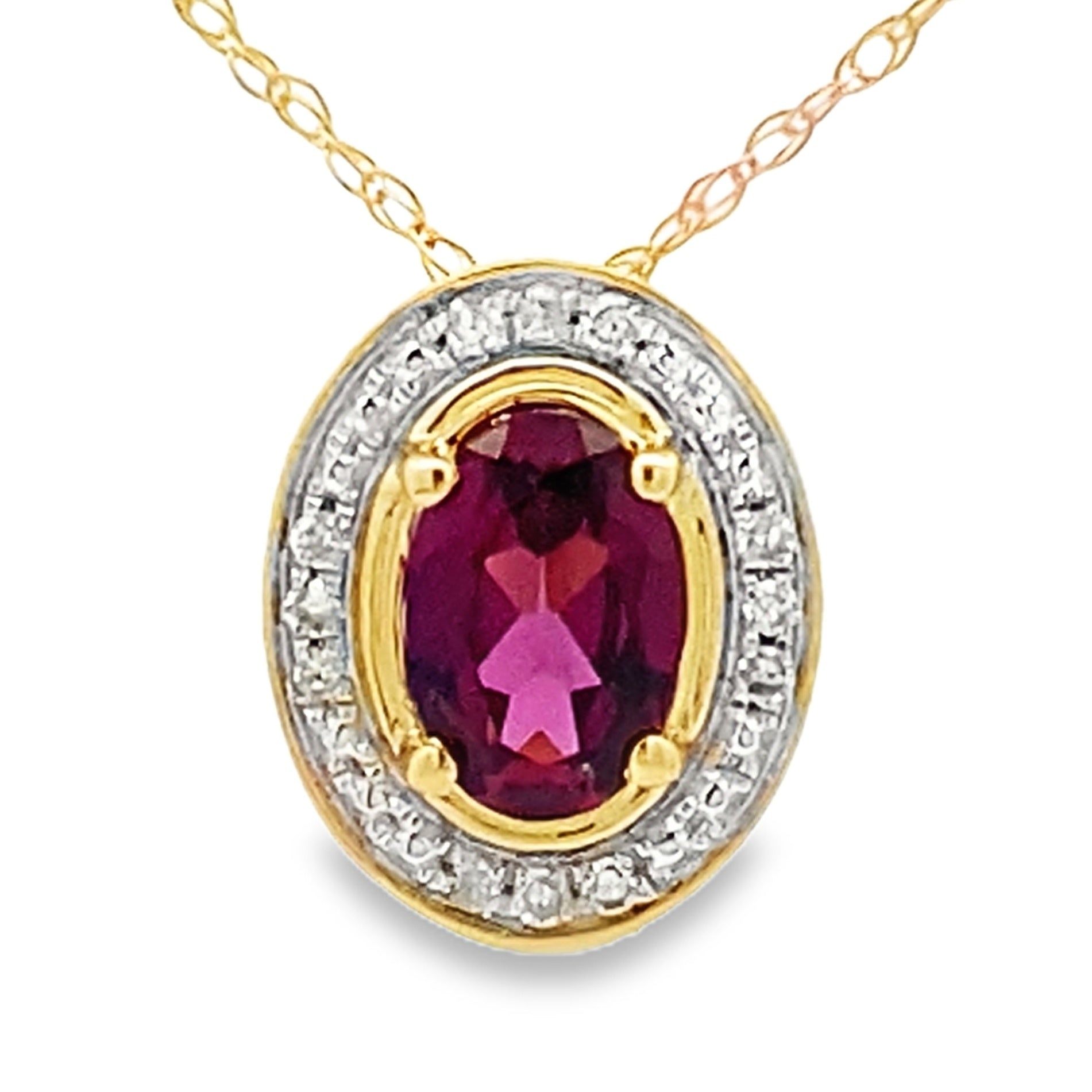.52ct Garnet Diamond Fashion Pendants 10KT Yellow Gold
