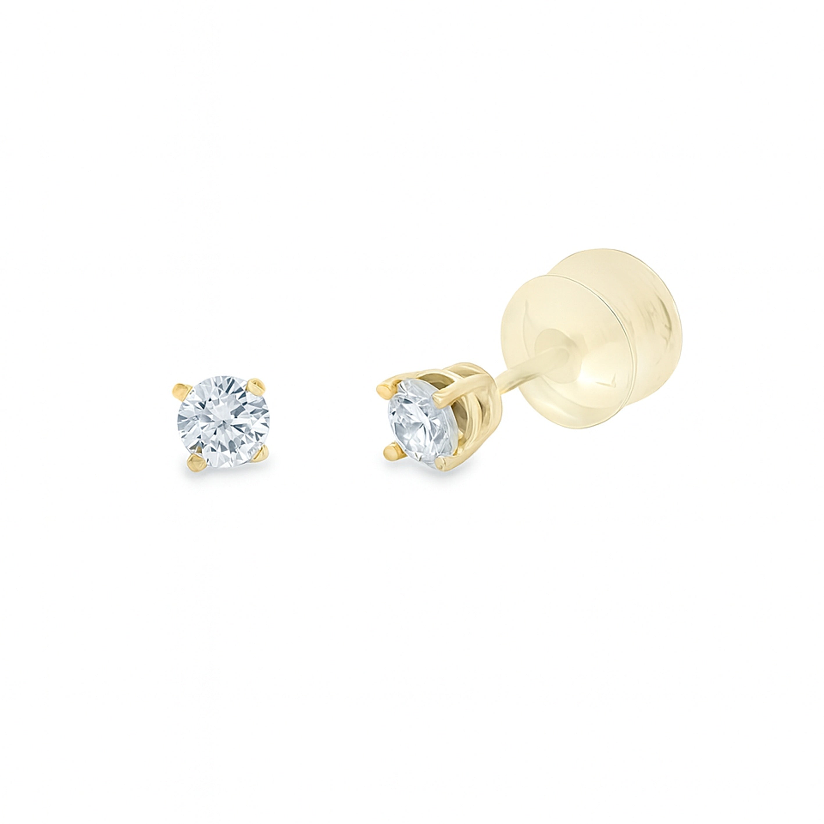 .25ct Lab Grown Diamond Stud Earrings 10KT Yellow Gold on sale at MyriadMart
