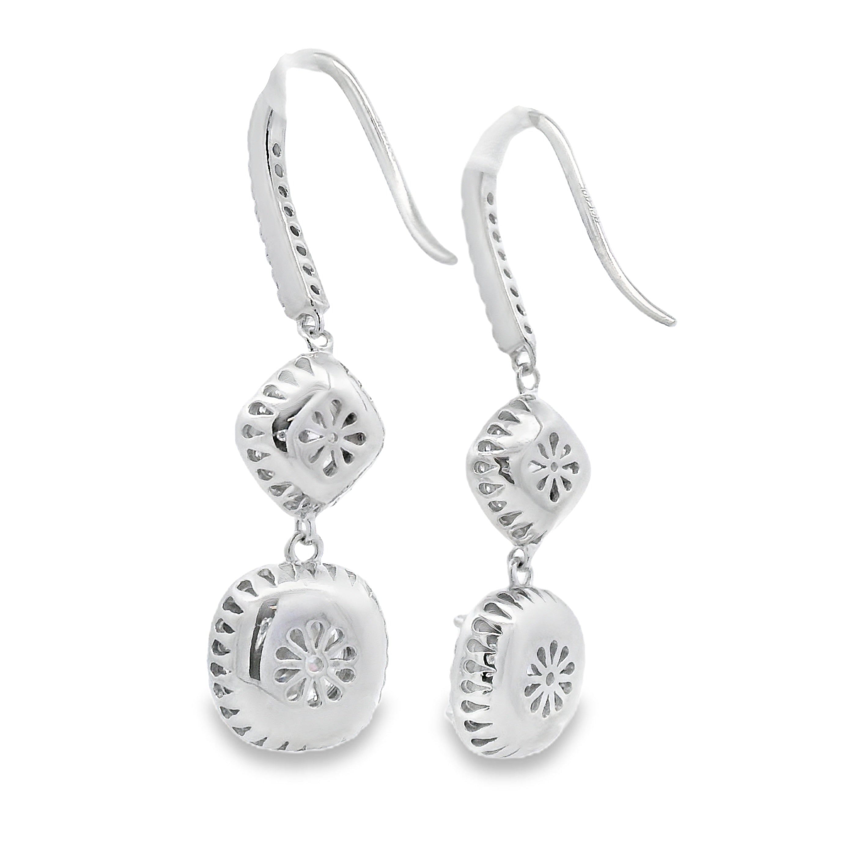 8.51ct Moissanite Dangle Earrings Sterling Silver on sale at MyriadMart