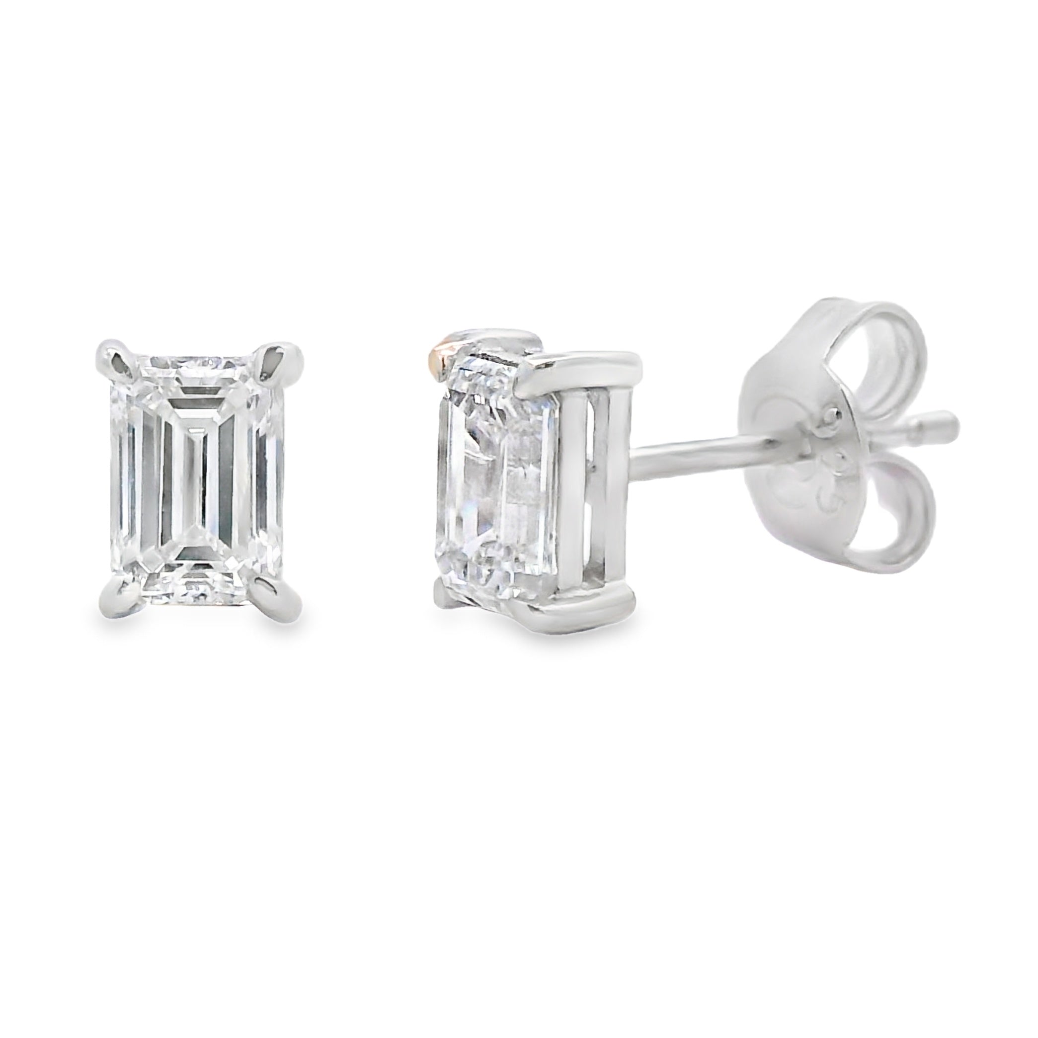 1.00ct Lab Grown Diamond Stud Earrings Sterling Silver on sale at MyriadMart