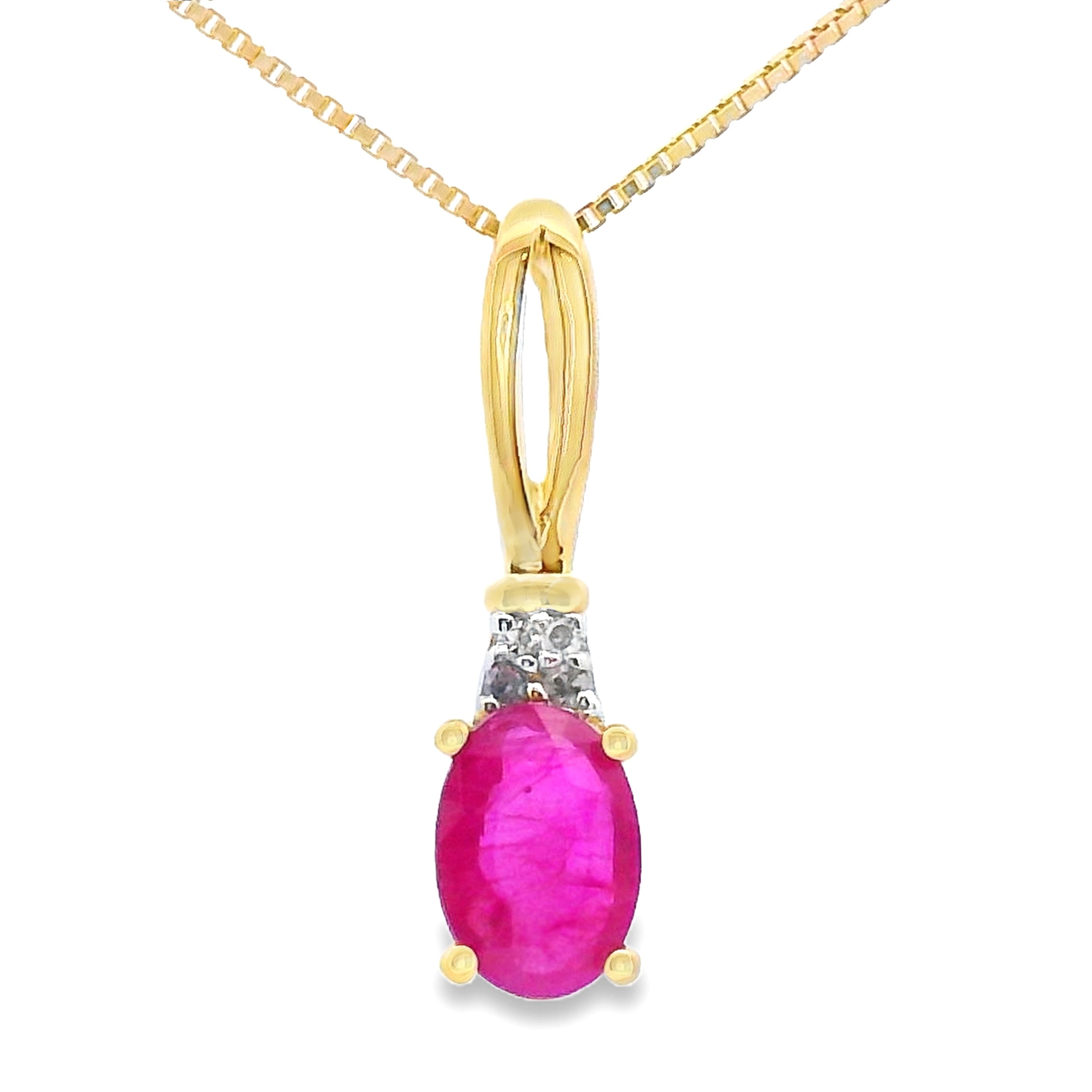 .38ct Ruby Diamond Fashion Pendants 10KT Yellow Gold on sale at MyriadMart