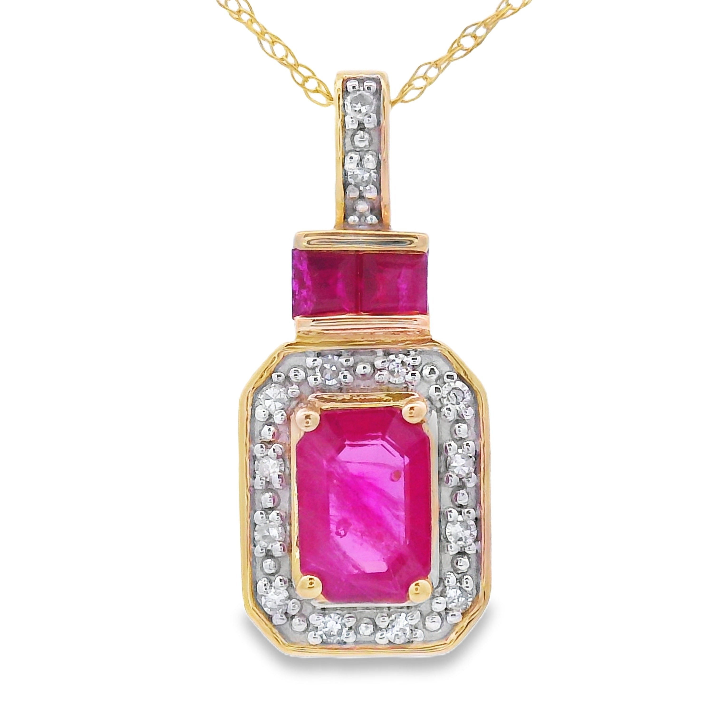.82ct Ruby Diamond Fashion Pendants 14KT Yellow Gold on sale at MyriadMart