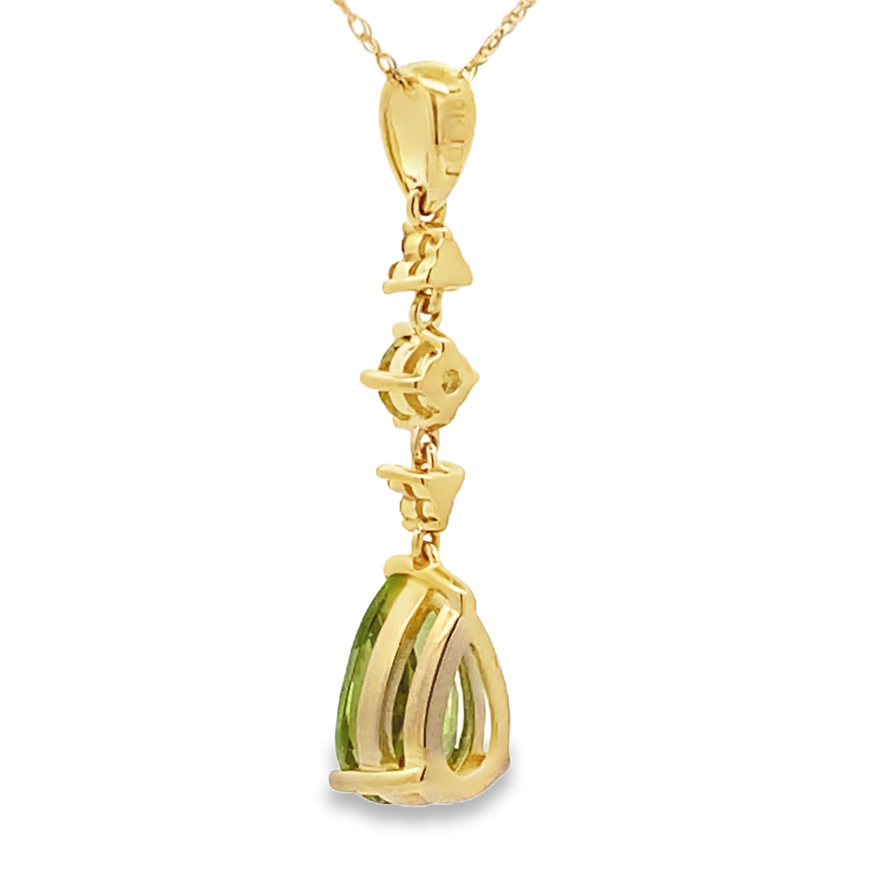 Peridot Diamond Fashion Pendants 10KT Yellow Gold on sale at MyriadMart