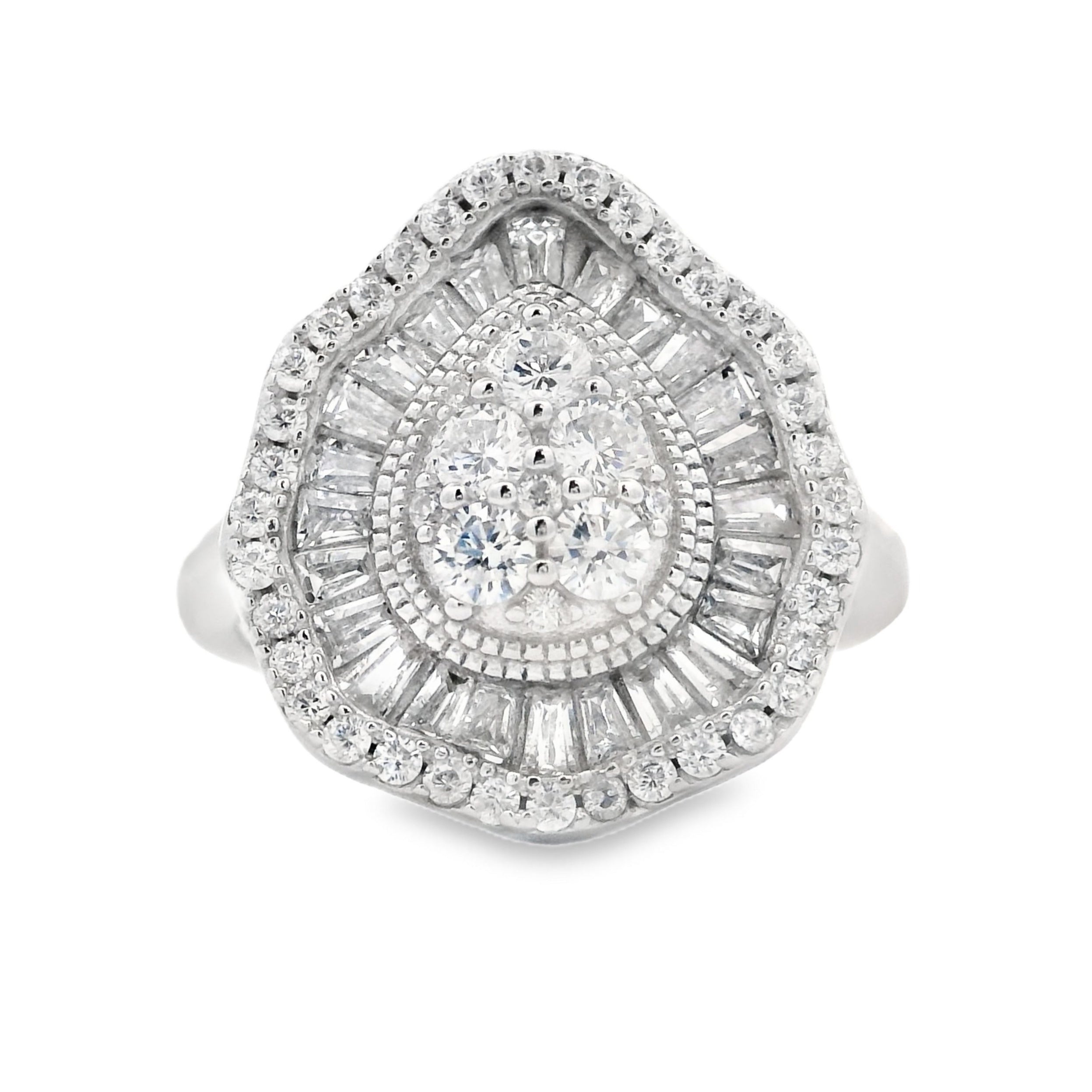 Genuine Cubic Zirconia Ring Sterling Silver on sale at MyriadMart