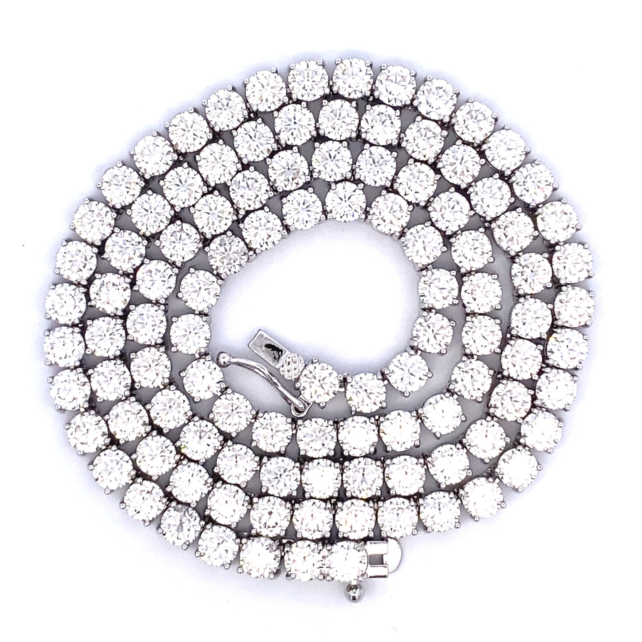 45.00ct Moissanite Tennis Necklace Sterling Silver on sale at MyriadMart