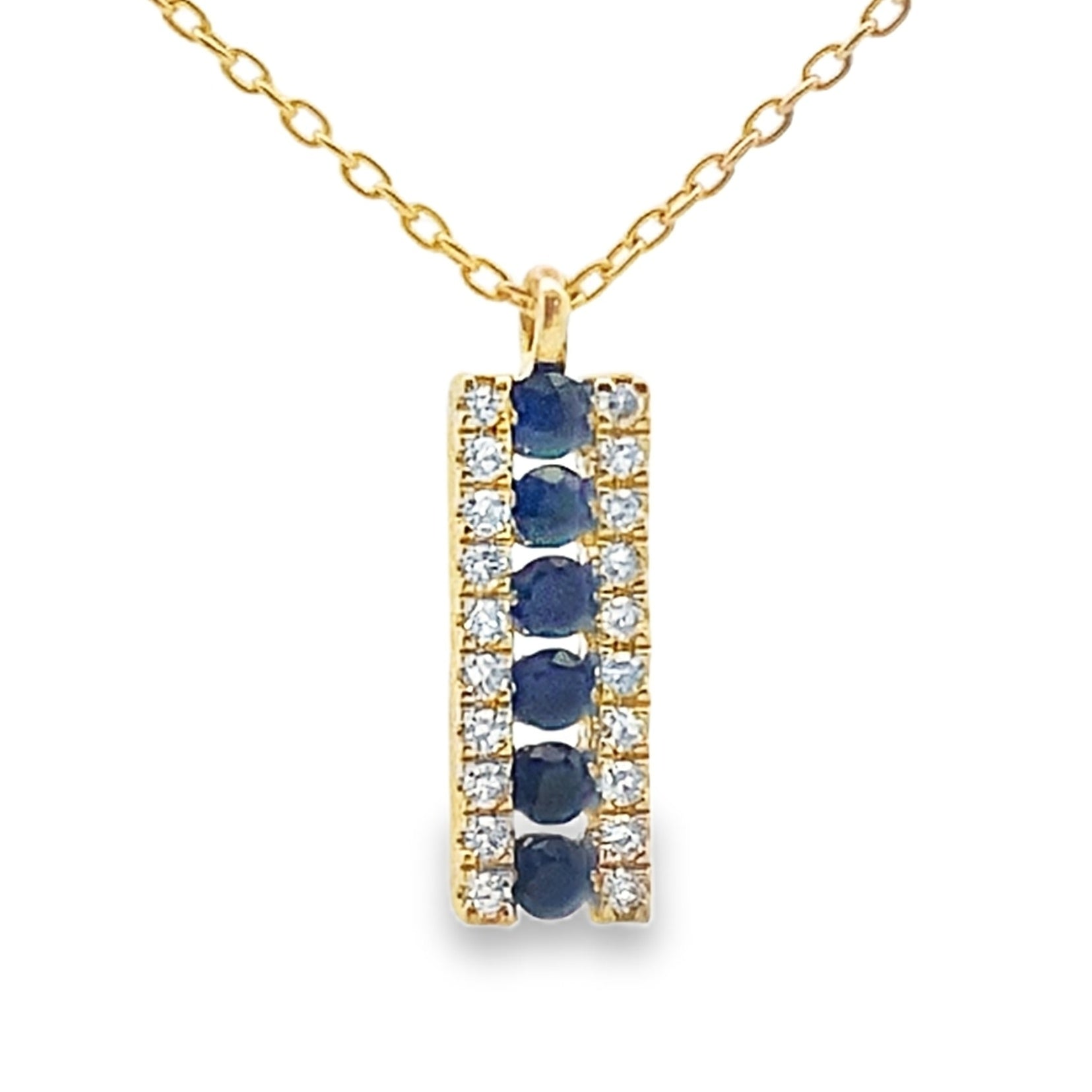 Sapphire Diamond Fashion Pendants 14KT Yellow Gold on sale at MyriadMart