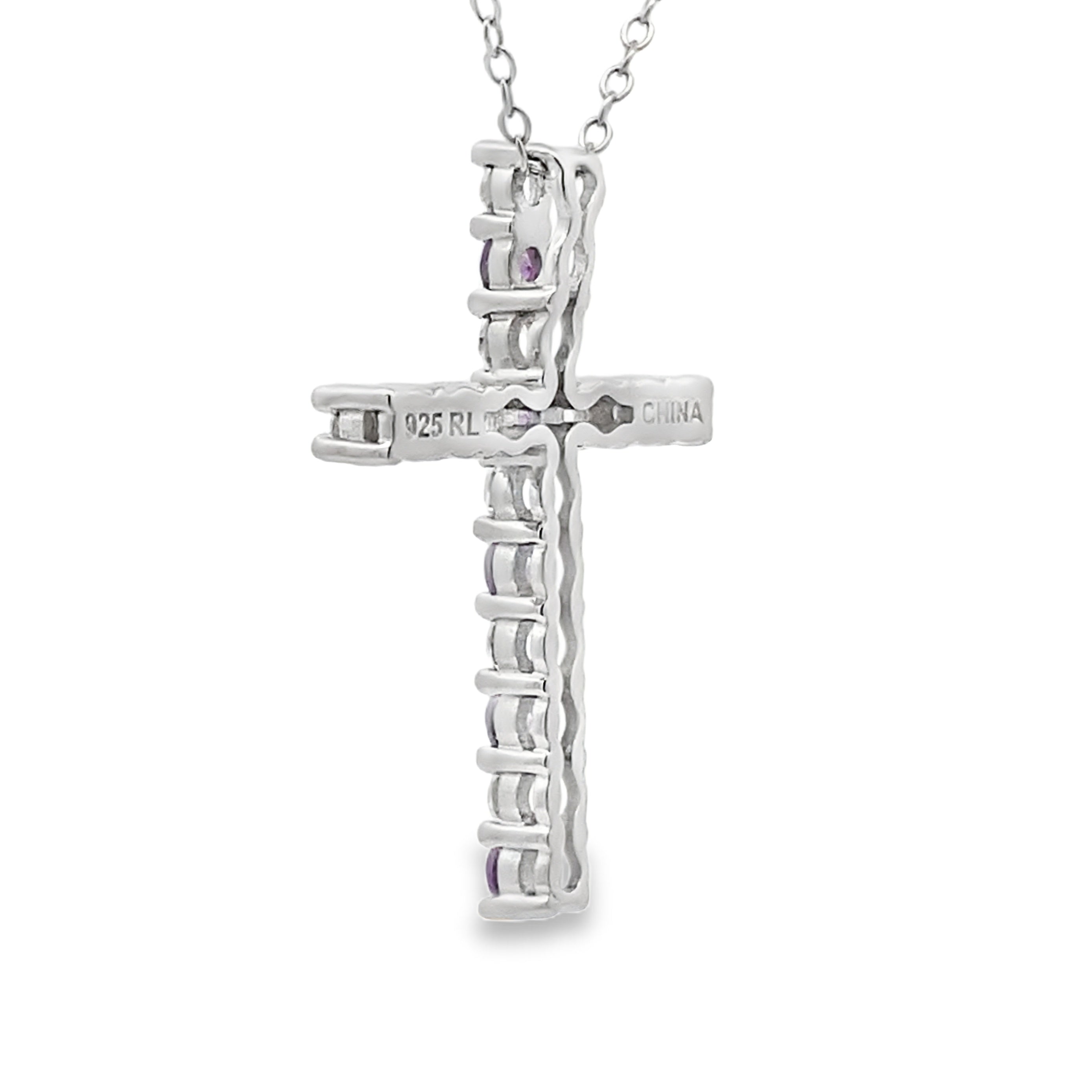 .50ct Amethyst Cross Religious Pendant Sterling Silver on sale at MyriadMart