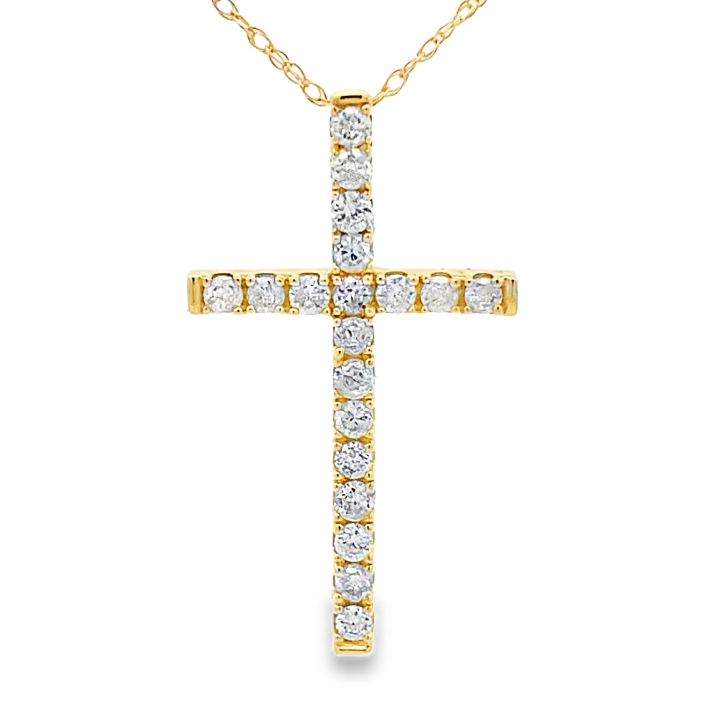 .33ct Diamond Cross Religious Pendant 14KT Yellow Gold on sale at MyriadMart