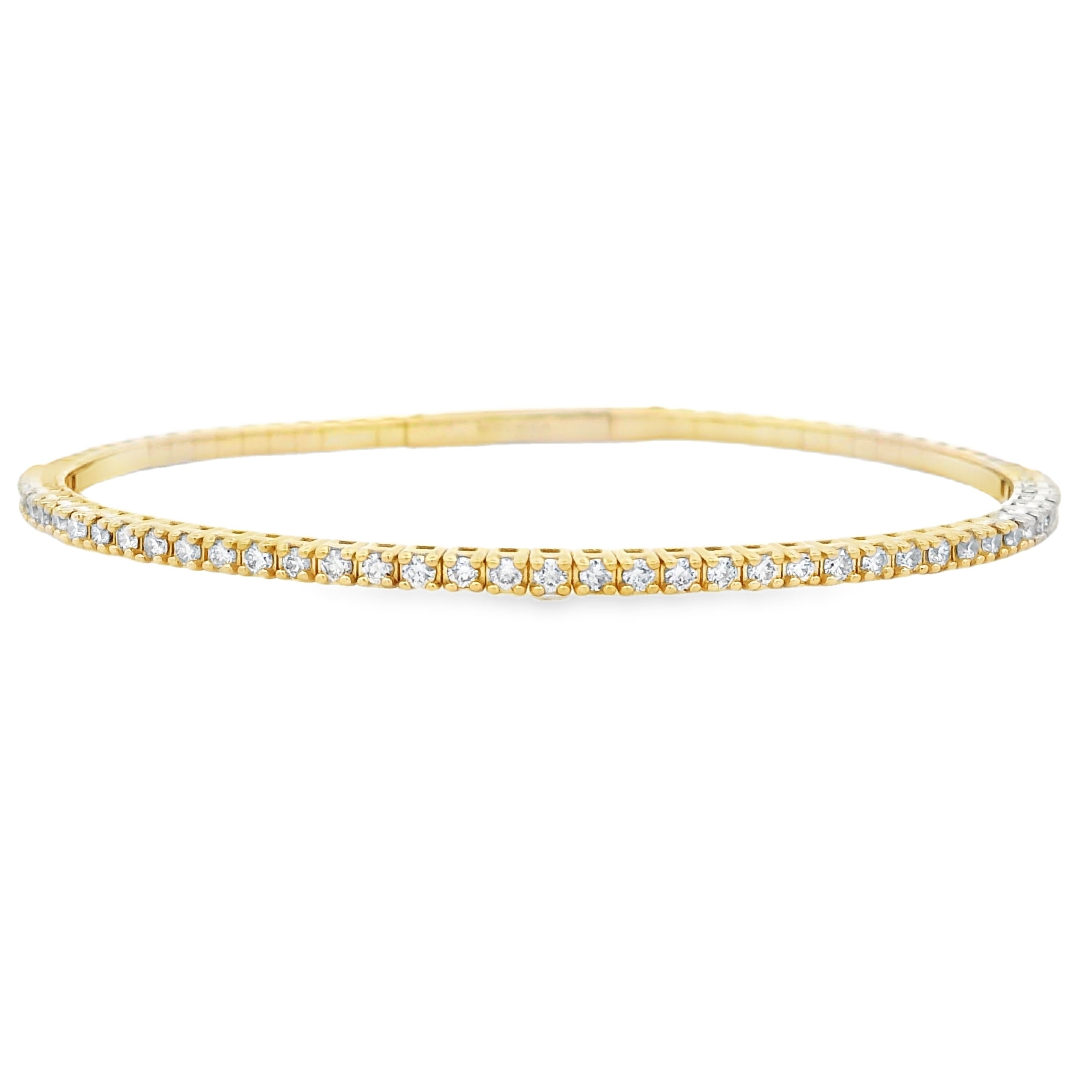 1.00ct Diamond Bangle Bracelet 14KT Yellow Gold on sale at MyriadMart