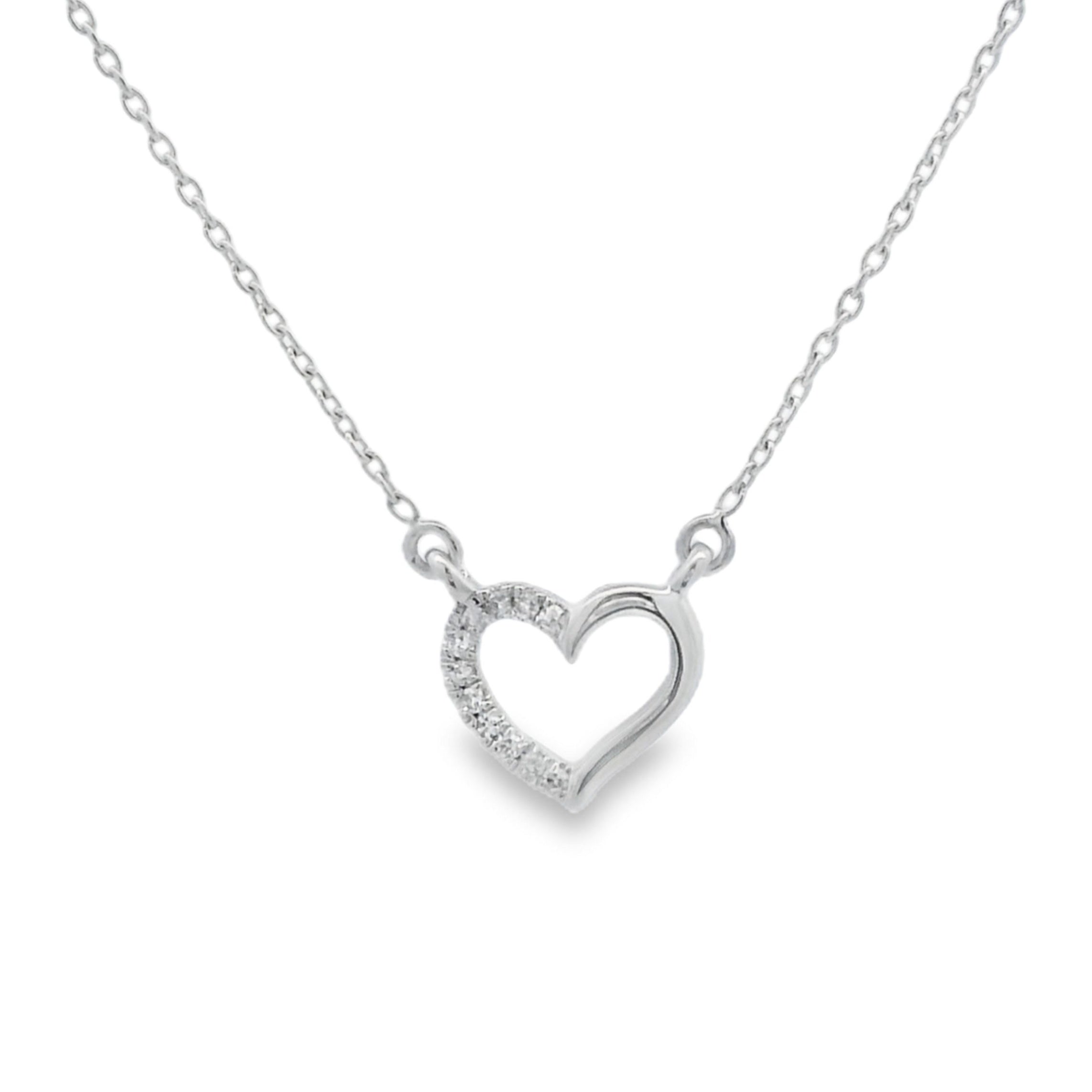 .03ct Diamond Heart Love Pendant 14KT White Gold on sale at MyriadMart