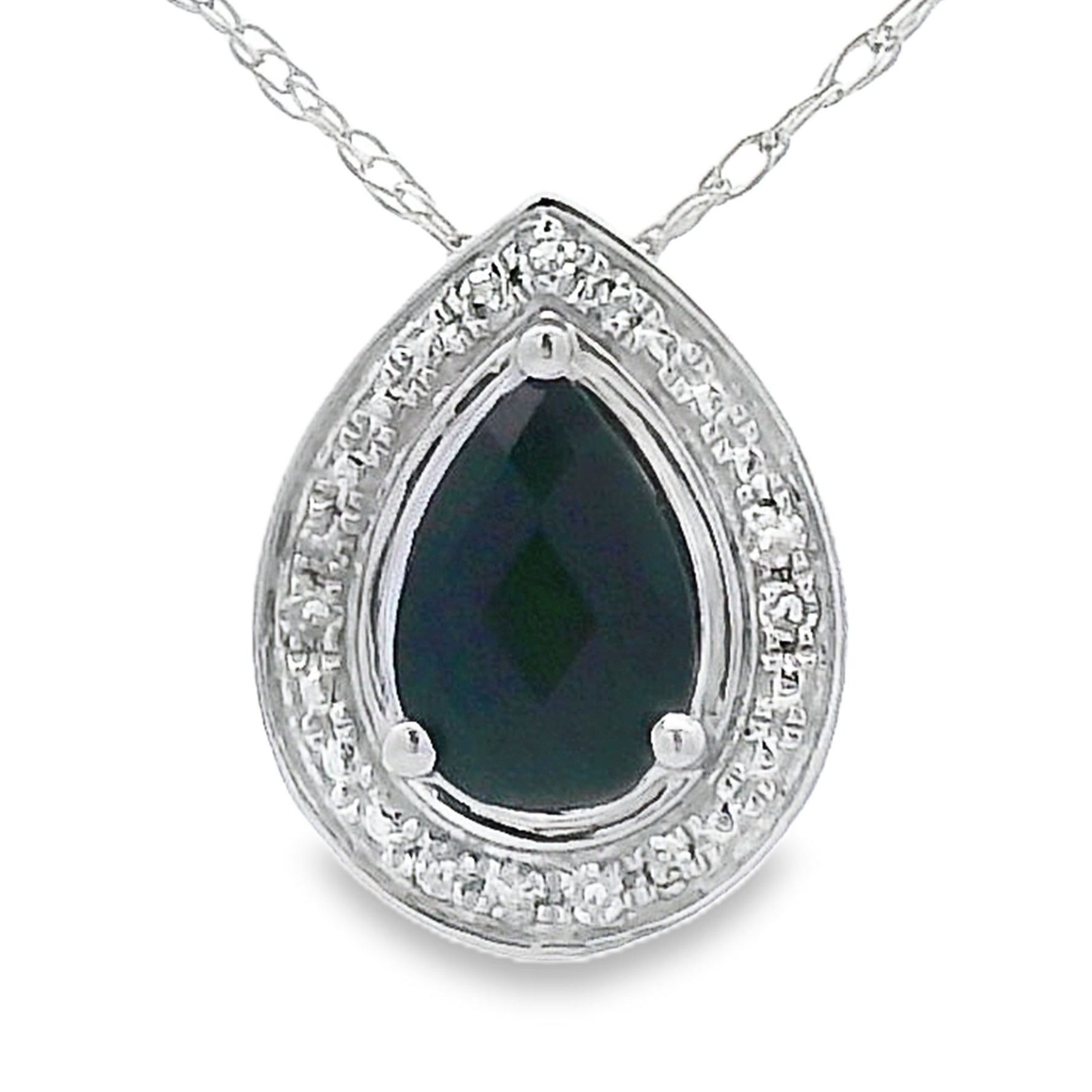 .03ct Onyx Diamond Fashion Pendants 10KT White Gold on sale at MyriadMart