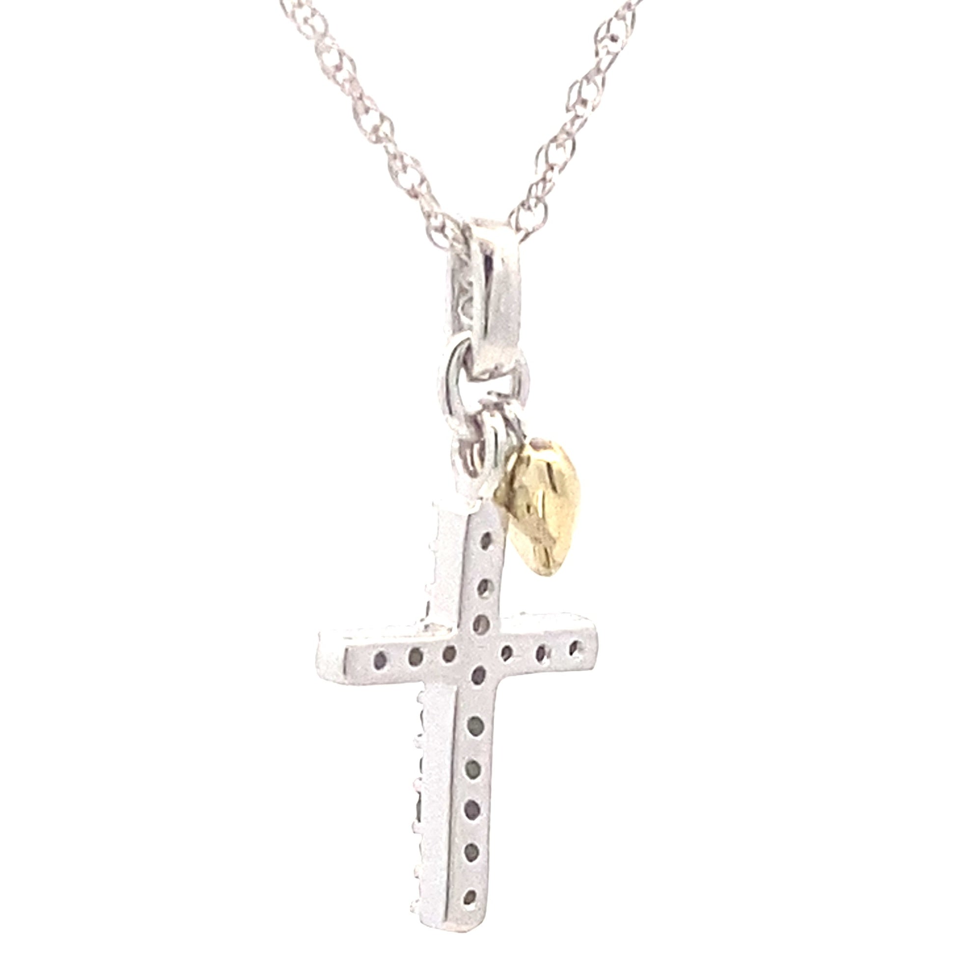 .15ct Diamond Cross Religious Pendant Sterling Silver on sale at MyriadMart