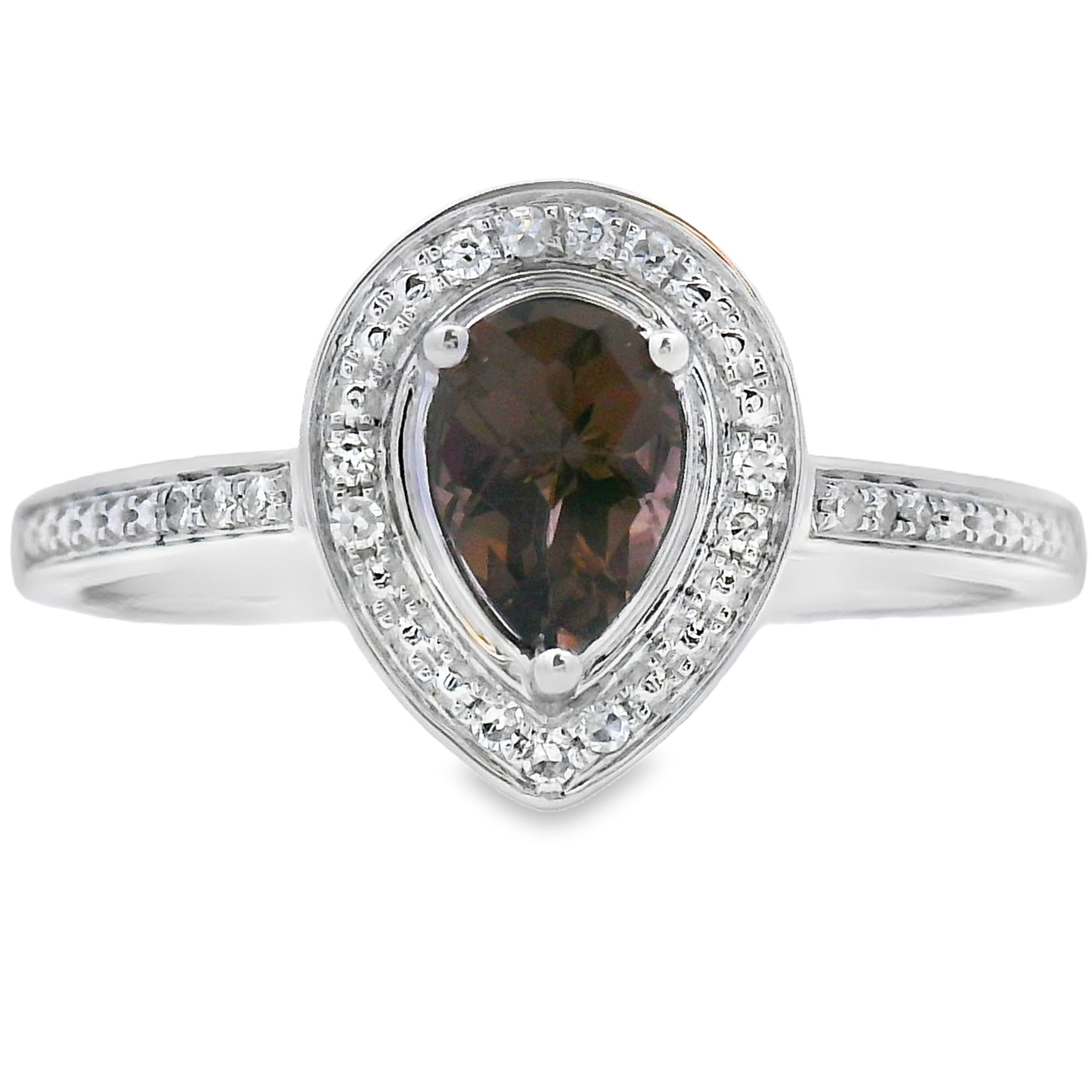 .46ct Quartz Diamond Ring 10KT White Gold on sale at MyriadMart