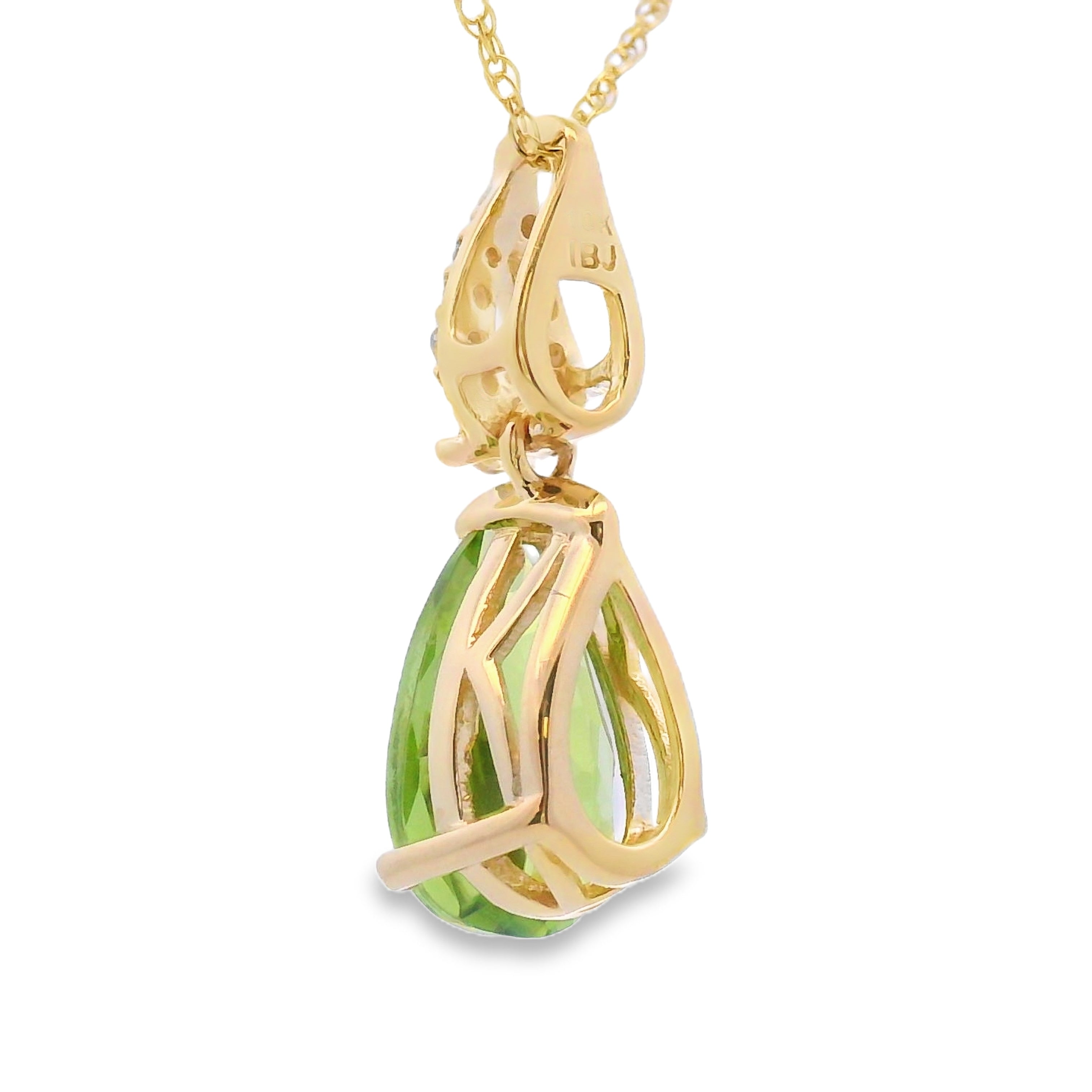 Peridot Diamond Fashion Pendants 10KT Yellow Gold on sale at MyriadMart
