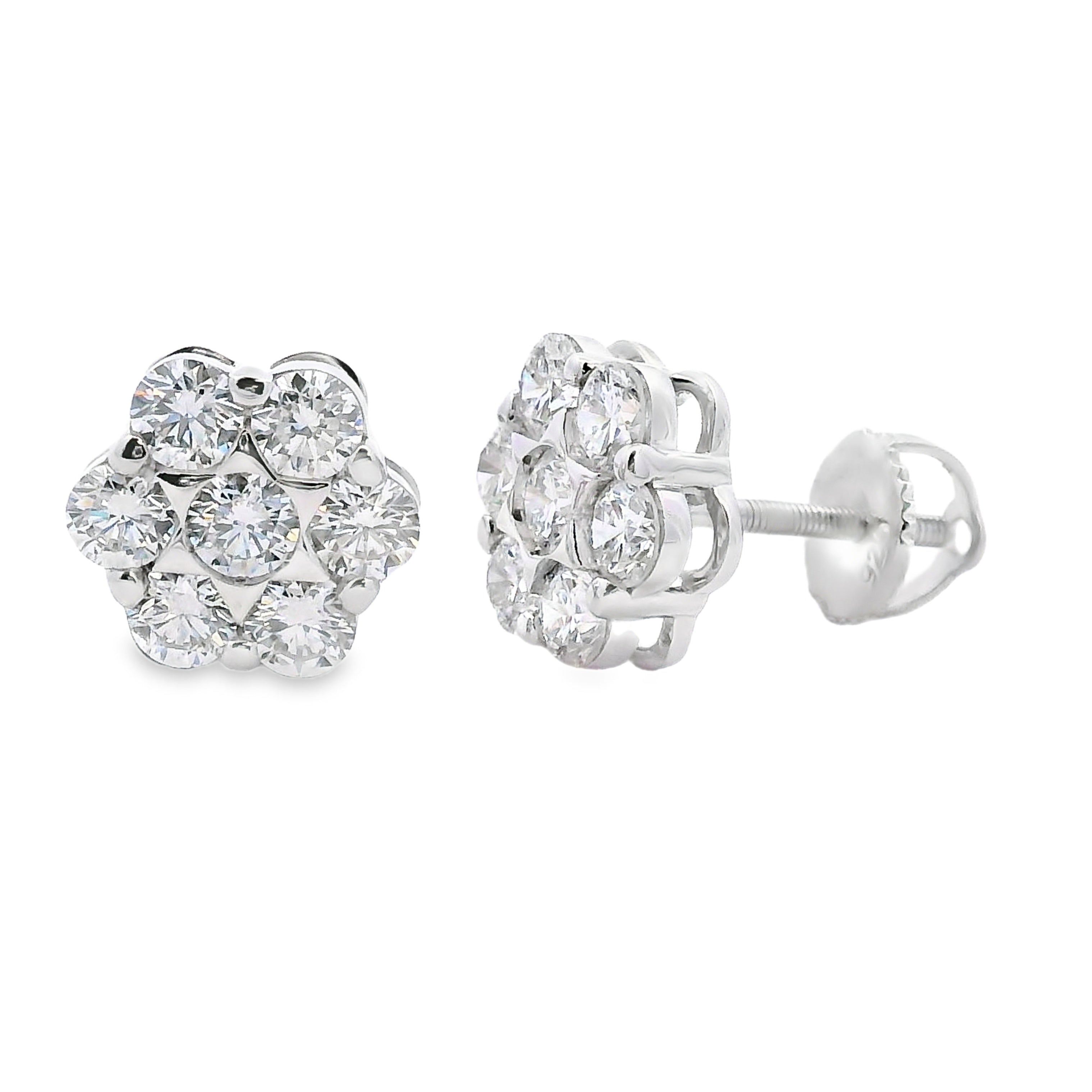 1.87ct Lab Grown Diamond Earrings Sterling Silver on sale at MyriadMart