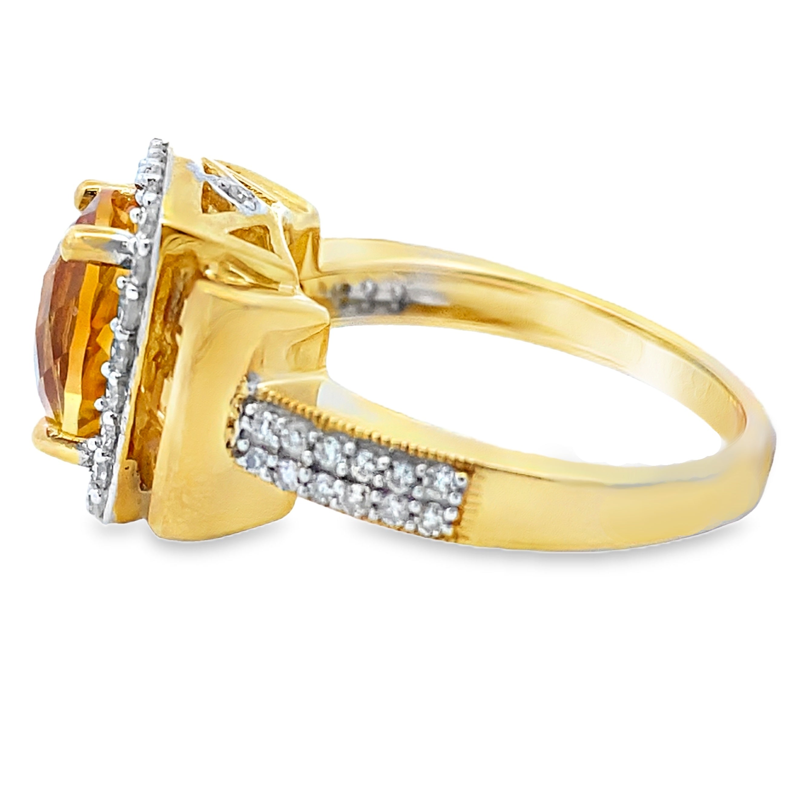 2.47ct Citrine Diamond Ring 10KT Yellow Gold on sale at MyriadMart