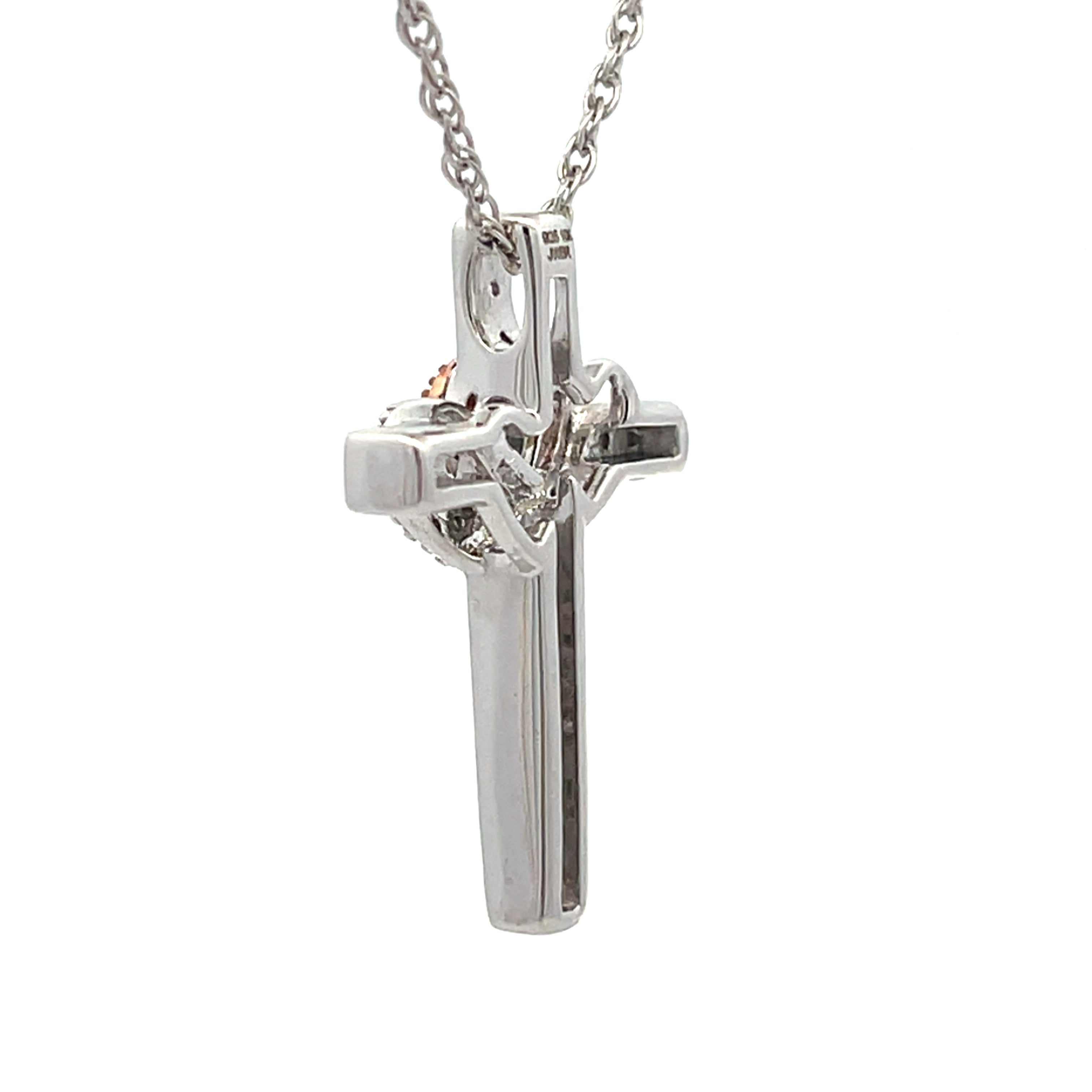 .11ct Cross Religious Pendant Sterling Silver 10KT Gold on sale at MyriadMart