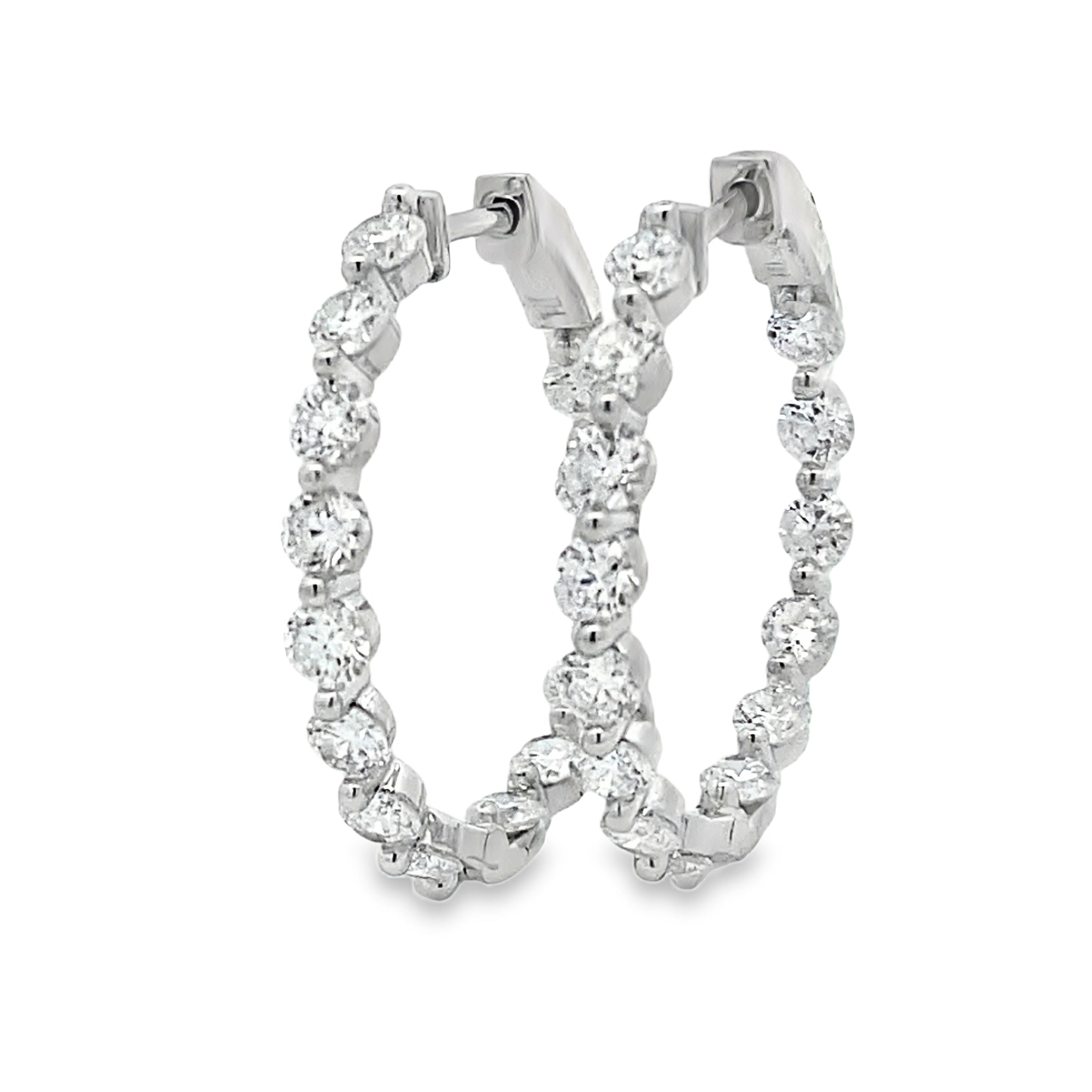 3.10ct Lab Grown Diamond Hoop Earrings Sterling Silver on sale at MyriadMart