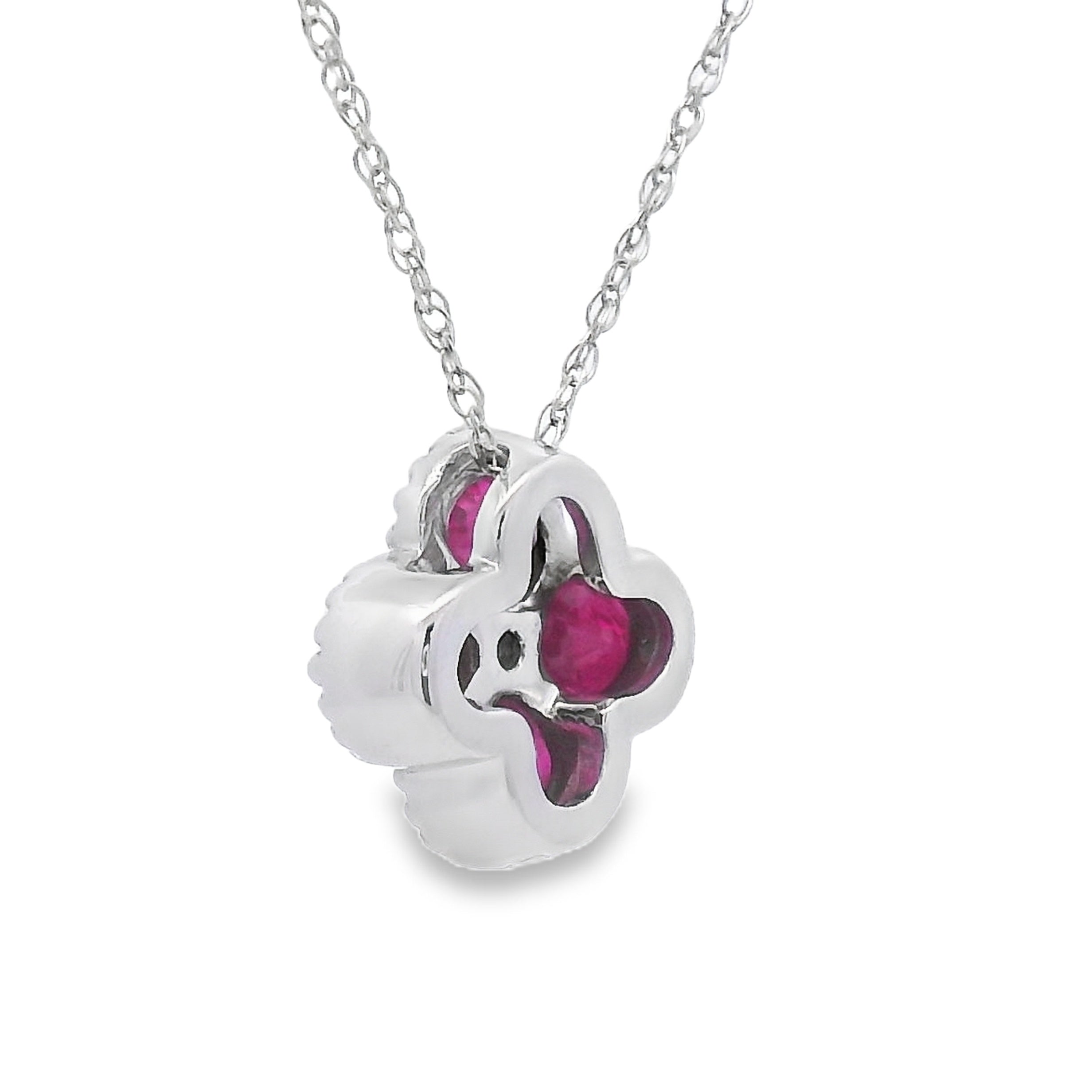 .77ct Ruby Diamond Fashion Pendants 14KT White Gold on sale at MyriadMart