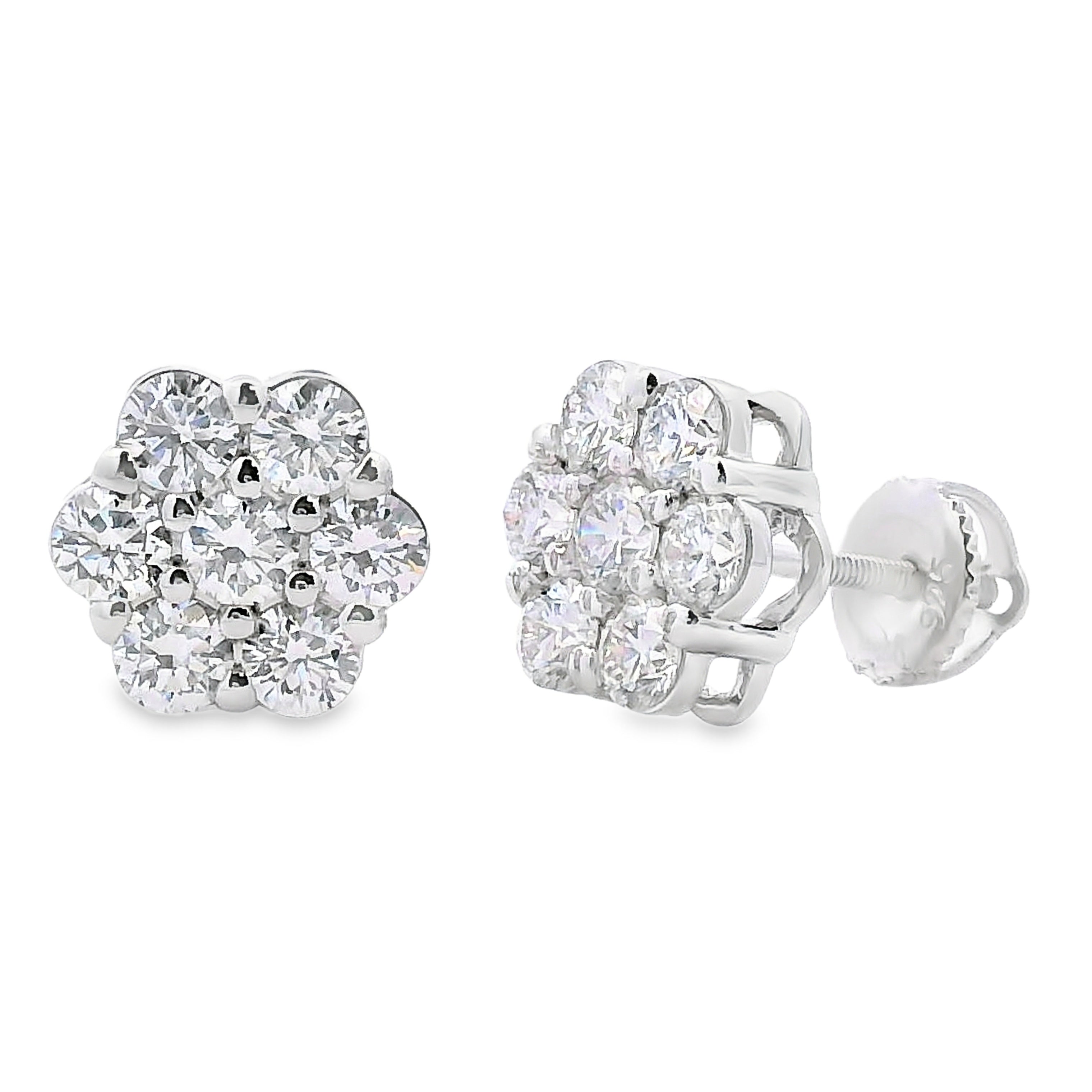 1.87ct Lab Grown Diamond Earrings Sterling Silver on sale at MyriadMart