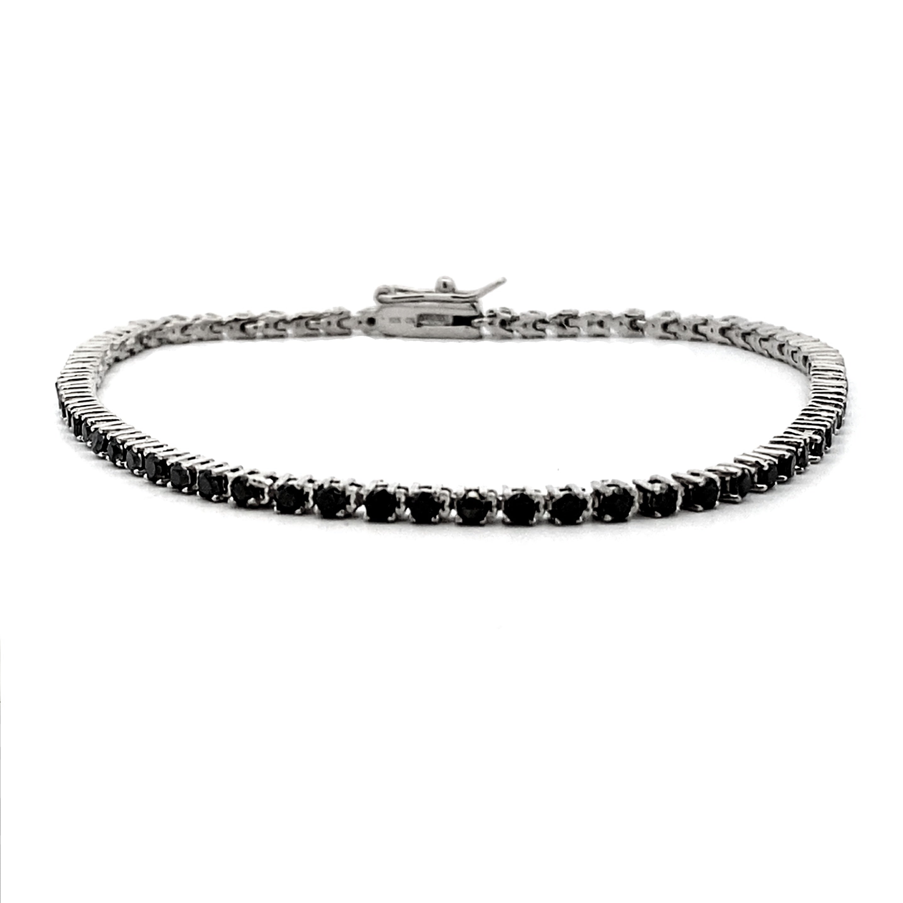 2.27ct Black Diamond Tennis Bracelet Sterling Silver on sale at MyriadMart