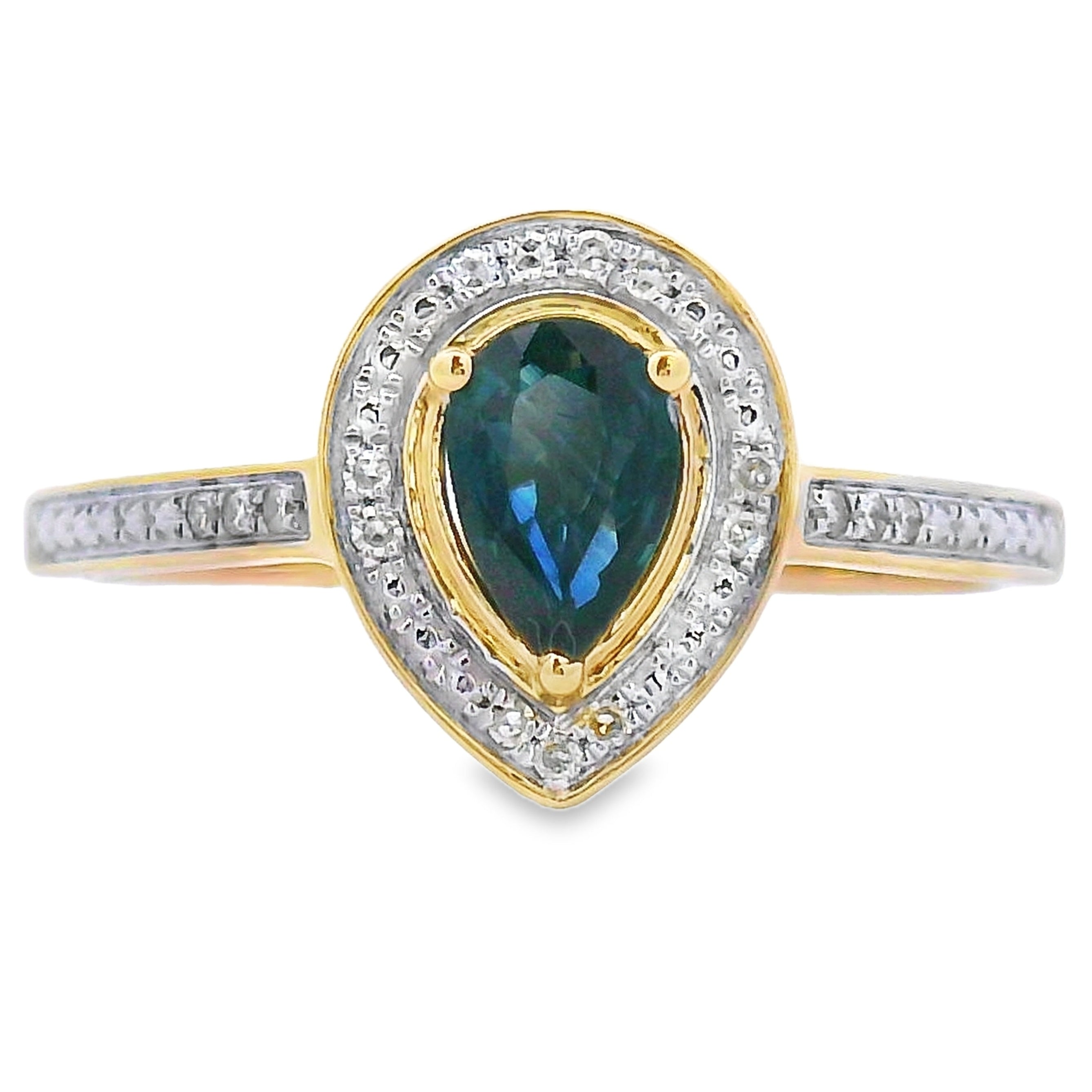 .54ct Sapphire Diamond Ring 10KT Yellow Gold on sale at MyriadMart