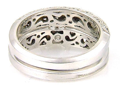 .54ct Antique Style Engagement Ring Set 18KT White Gold on sale at MyriadMart