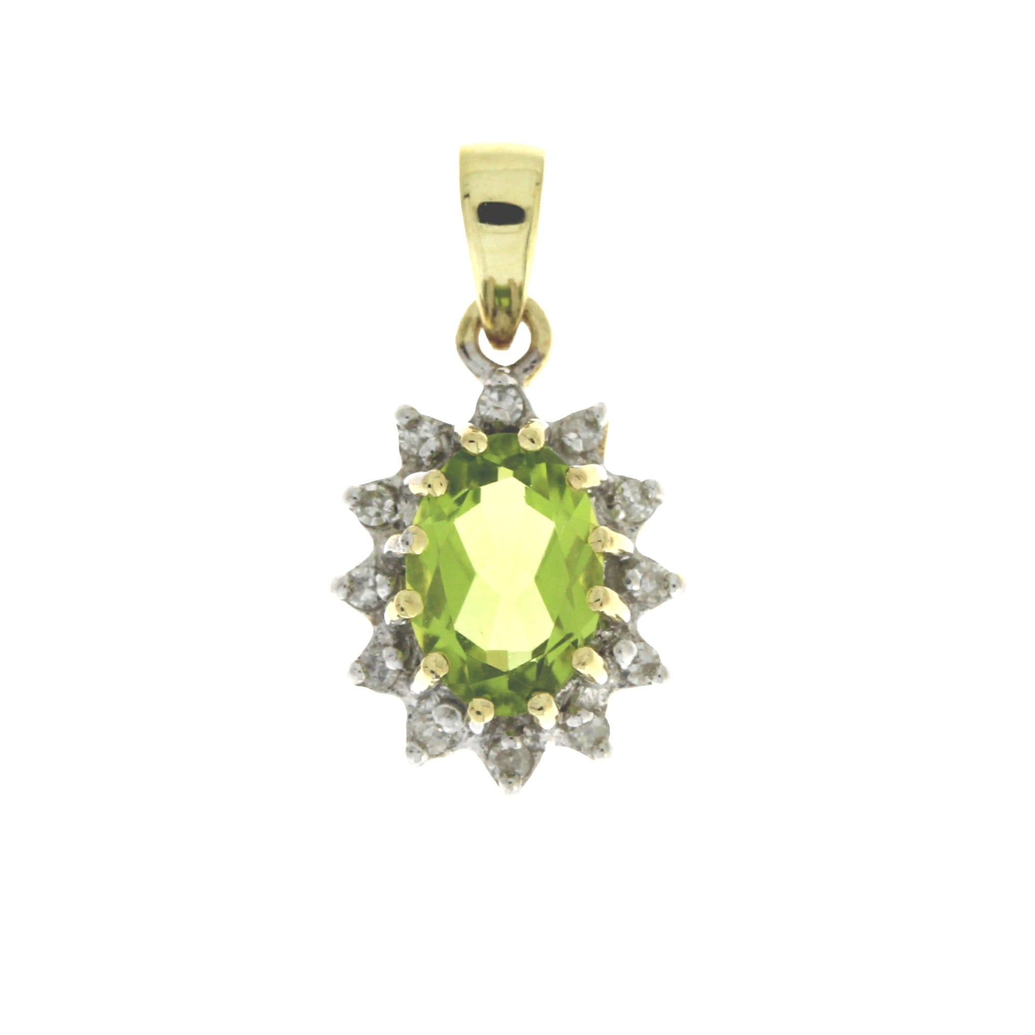 .96ct Peridot Diamond Fashion Pendants 10KT Yellow Gold on sale at MyriadMart