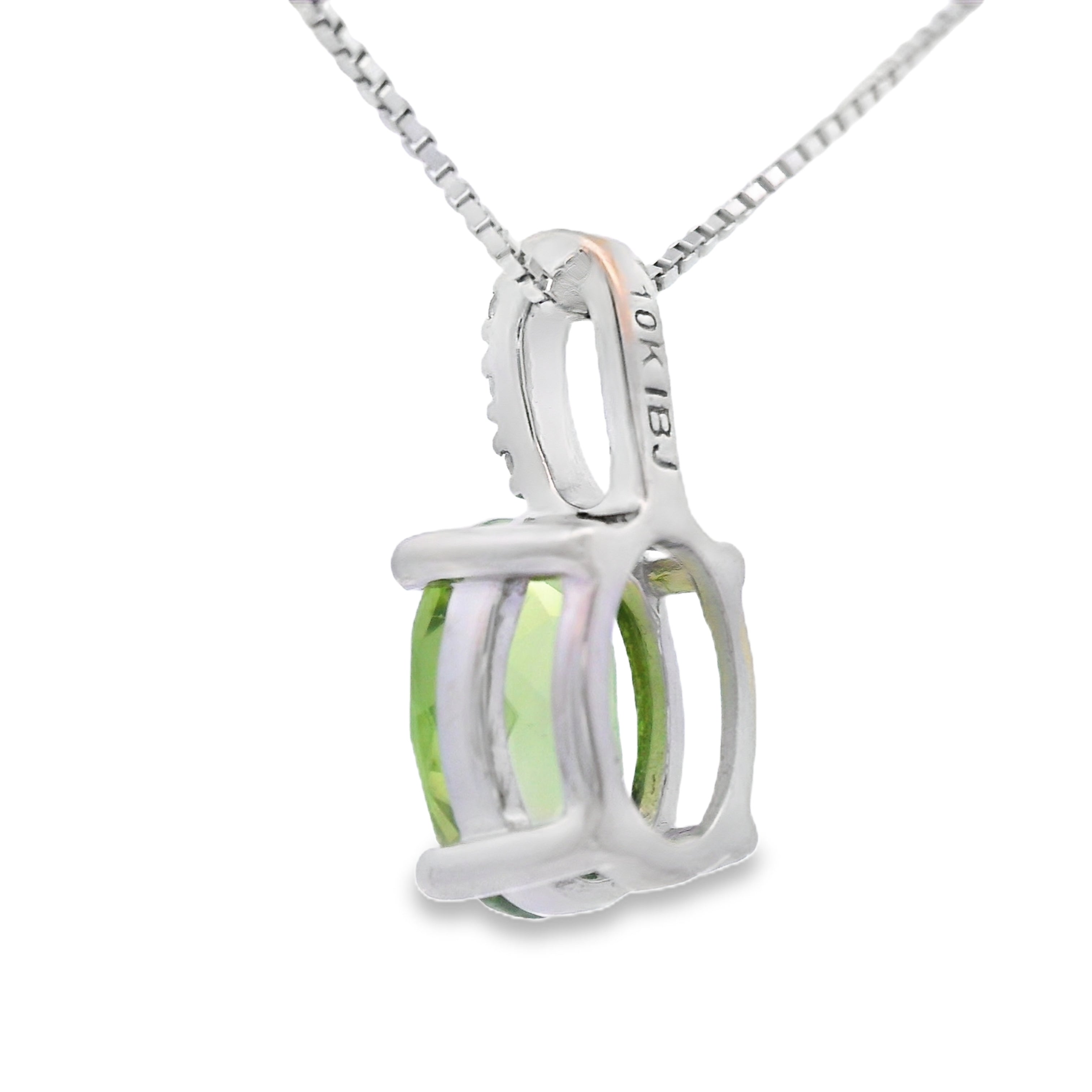1.34ct Peridot Diamond Fashion Pendants 10KT White Gold on sale at MyriadMart