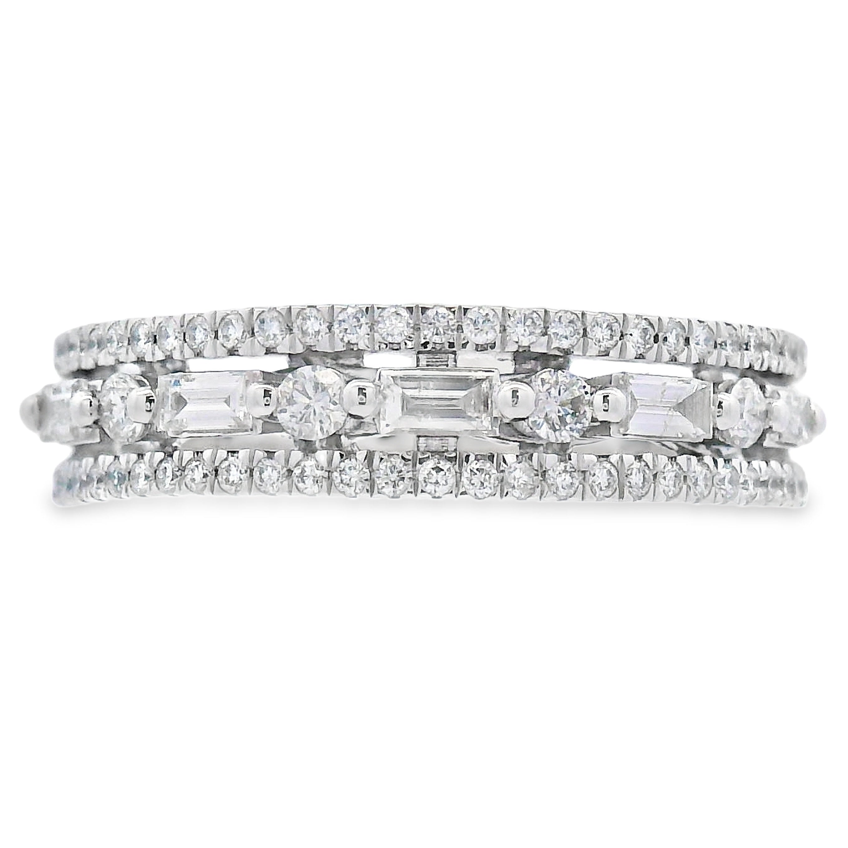 .50ct Diamond Fashion band rings 14KT White Gold on sale at MyriadMart