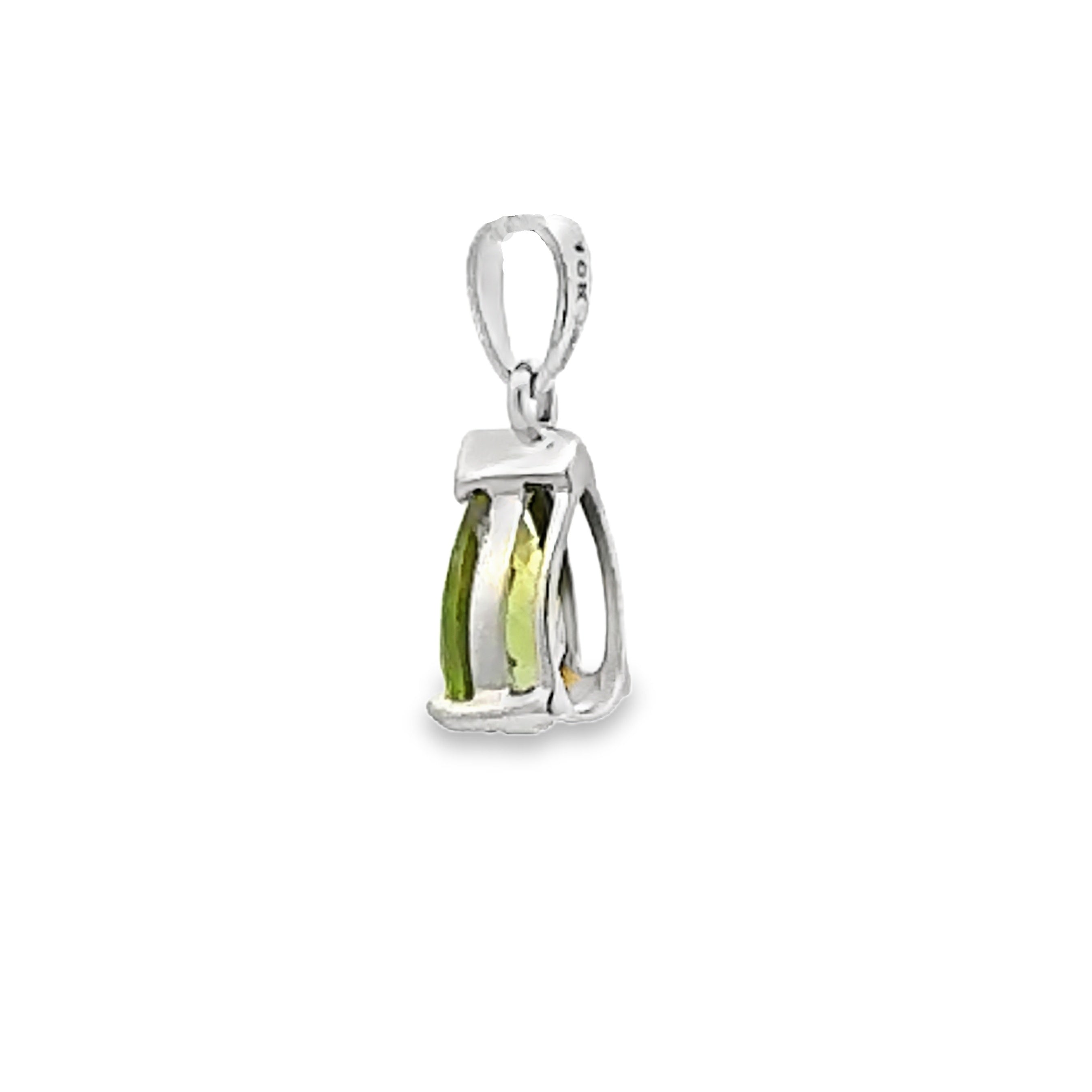 Natural .83ct Peridot Fashion Pendants 10KT White Gold on sale at MyriadMart