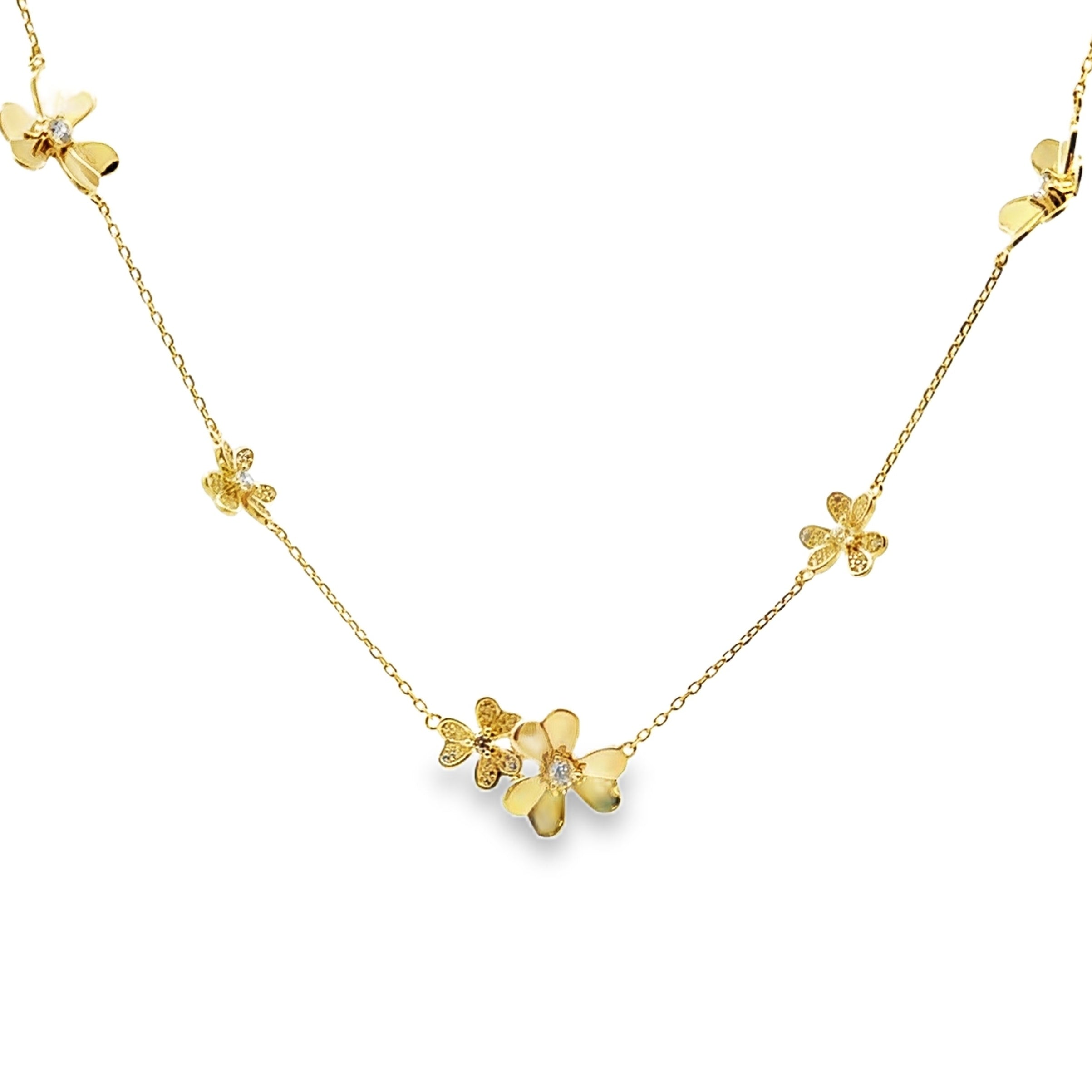 Cubic Zirconia Flower Pendant Sterling Silver on sale at MyriadMart