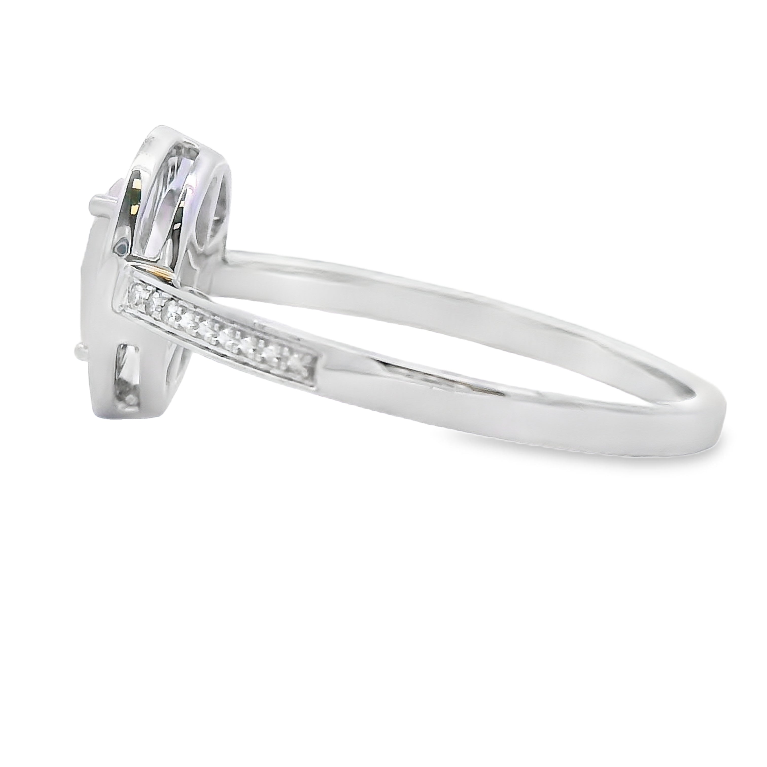 .44ct Rose Quartz Diamond Ring 10KT White Gold on sale at MyriadMart