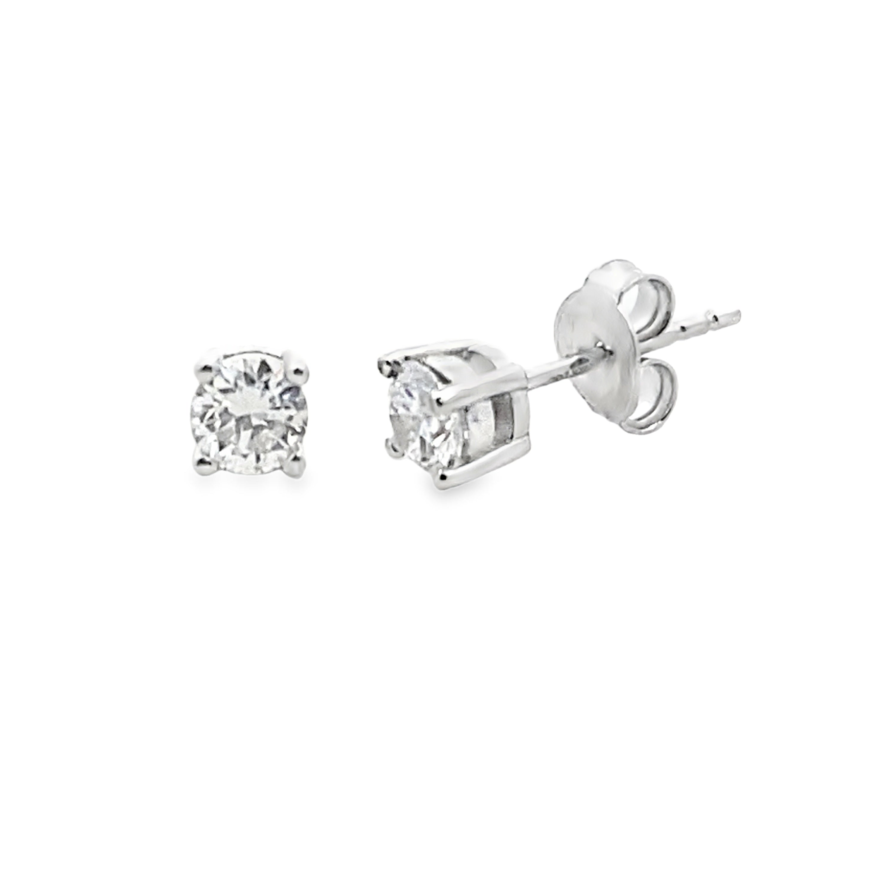 .50ct Lab Grown Diamond Stud Earrings Sterling Silver on sale at MyriadMart