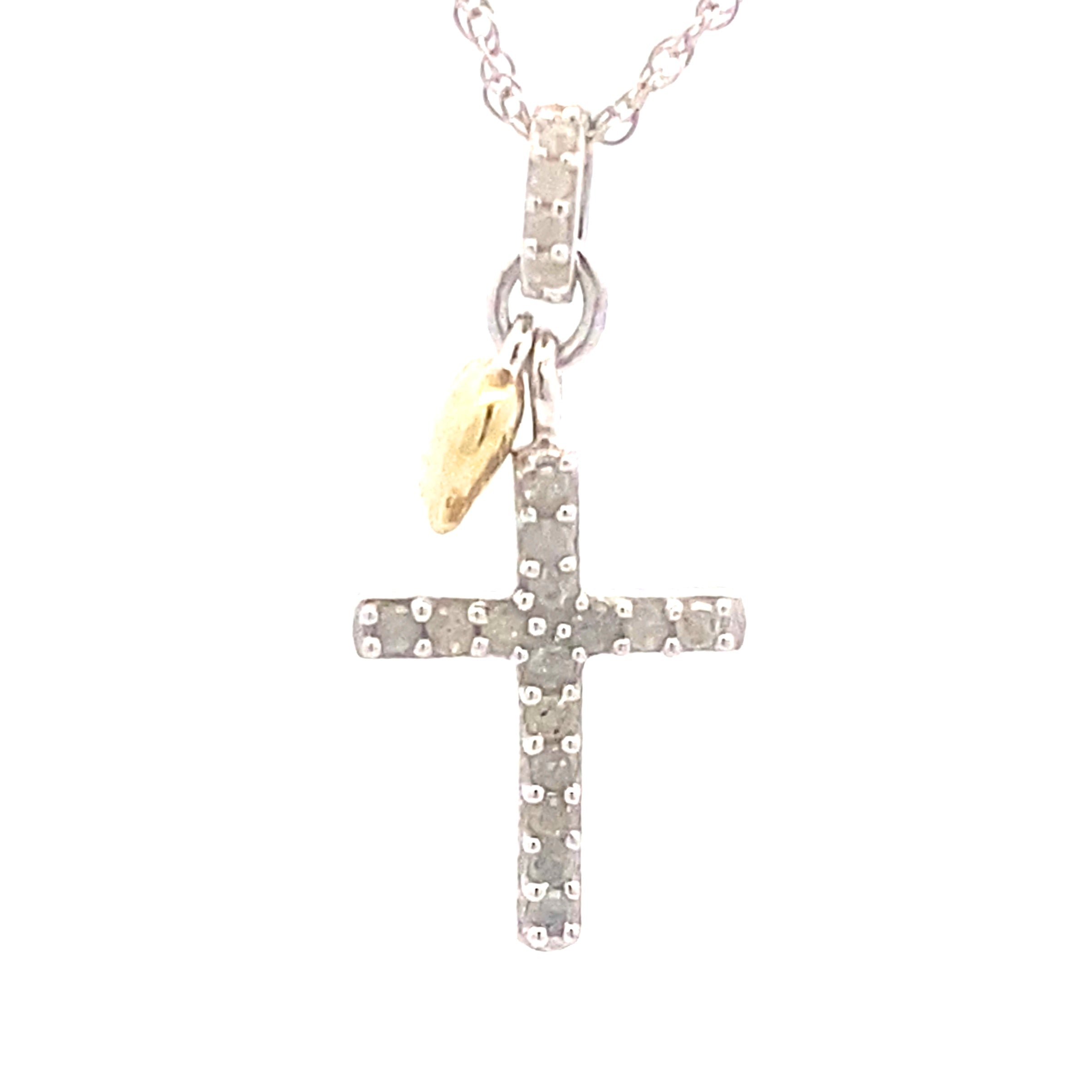 .15ct Diamond Cross Religious Pendant Sterling Silver on sale at MyriadMart