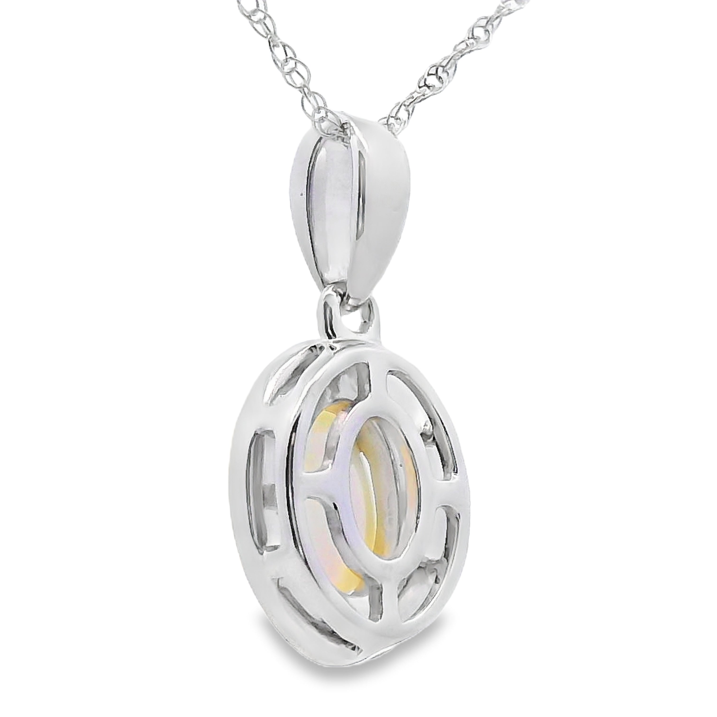 .04ct Opal Diamond Fashion Pendants 10KT White Gold on sale at MyriadMart